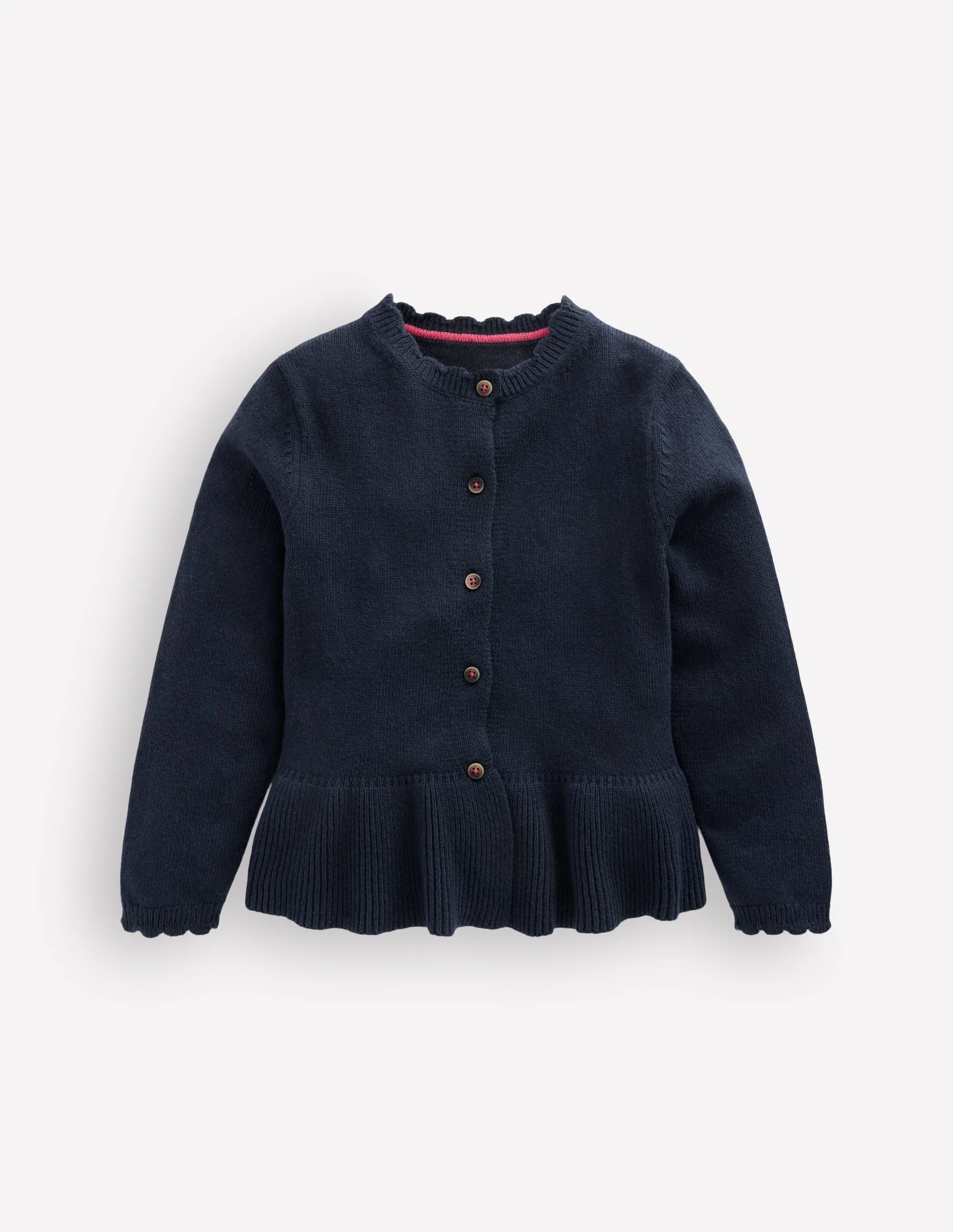 Pretty Peplum Cardigan-Navy