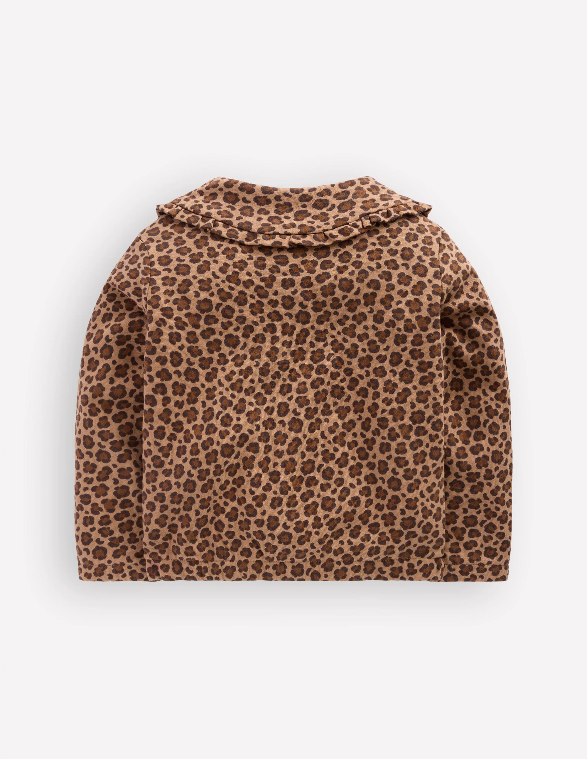Printed Collared Zip-through-Milk Chocolate Brown Leopard - Image 4
