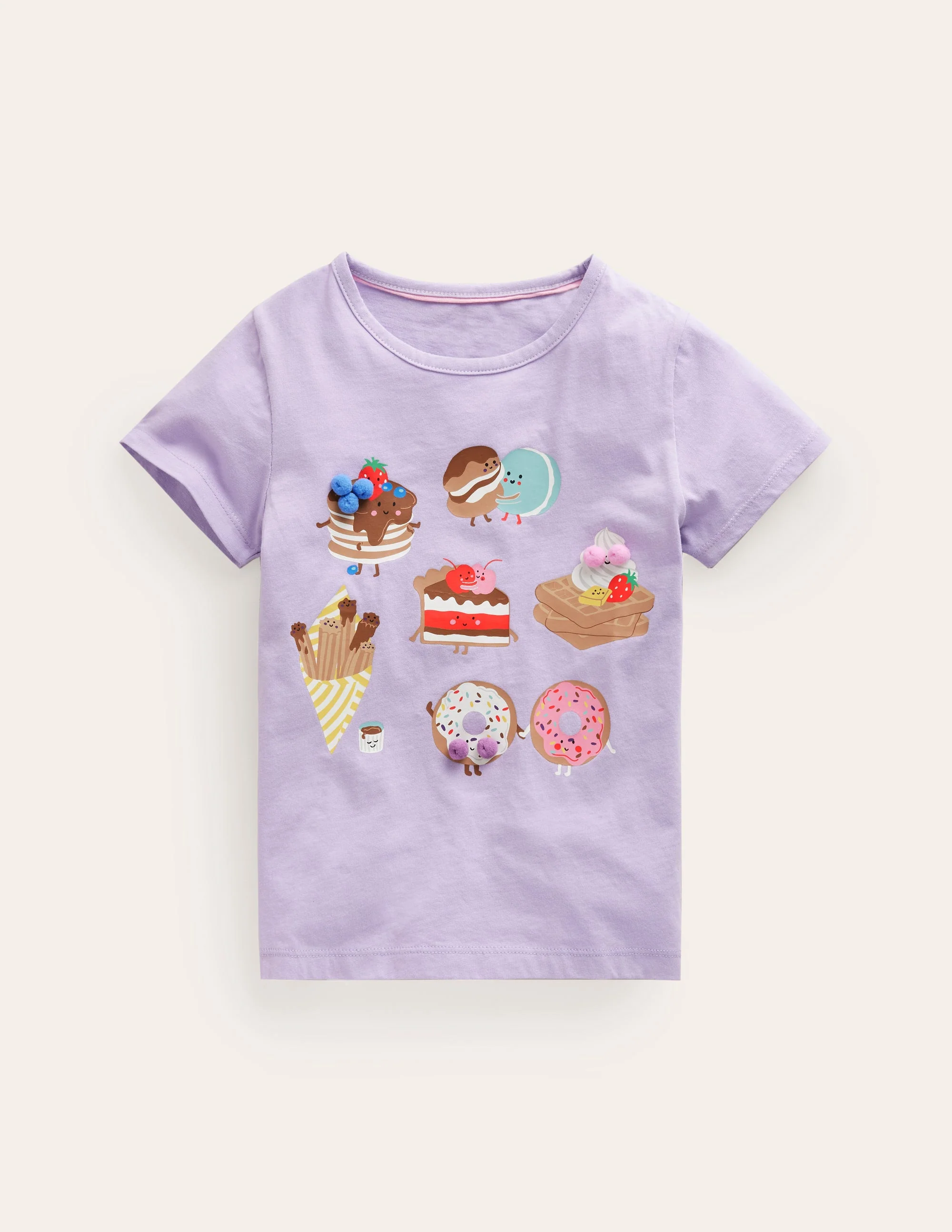Printed Graphic T-Shirt-Misty Lavender Desserts