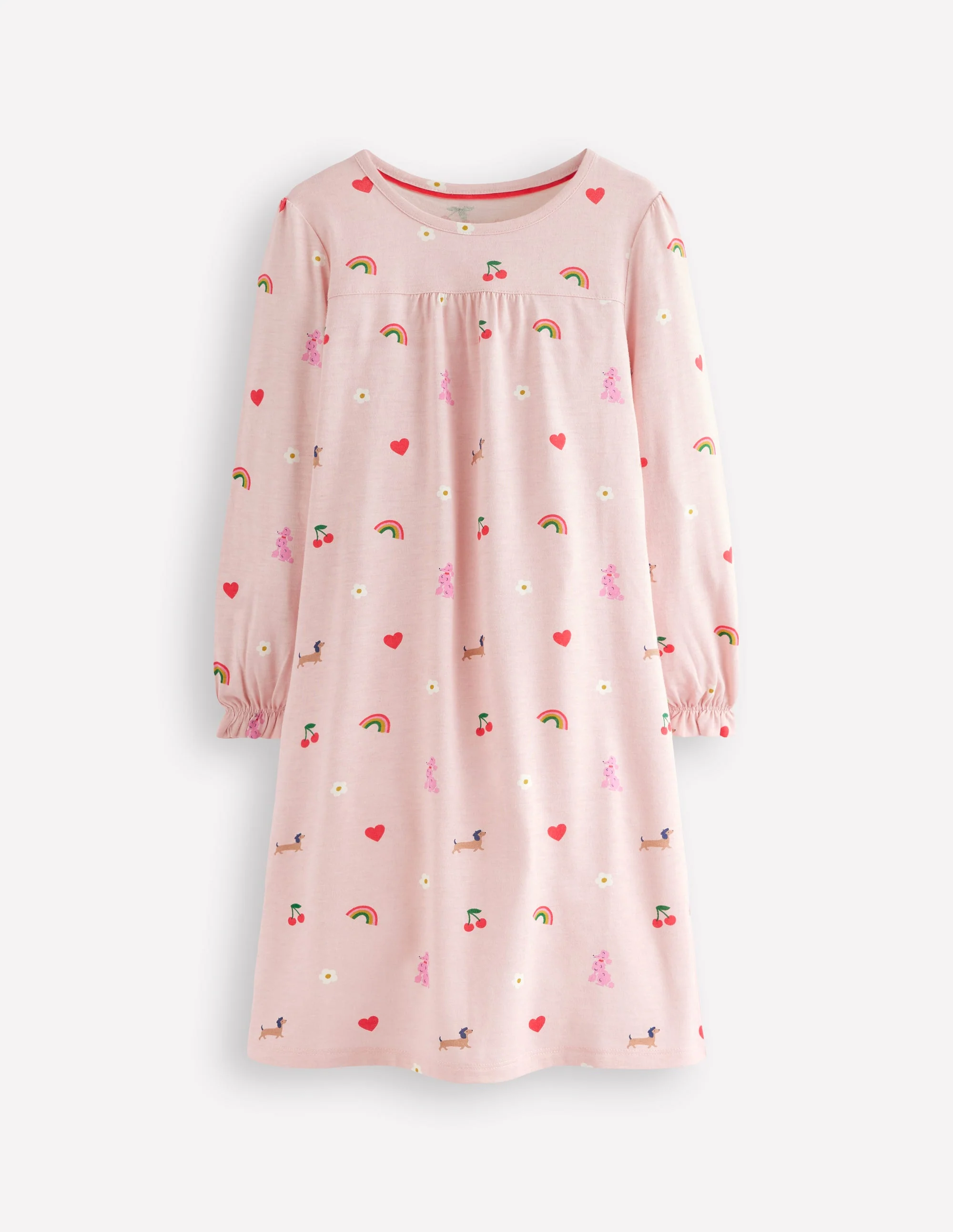 Printed Long Sleeve Nightie-Chalk Pink Parisien