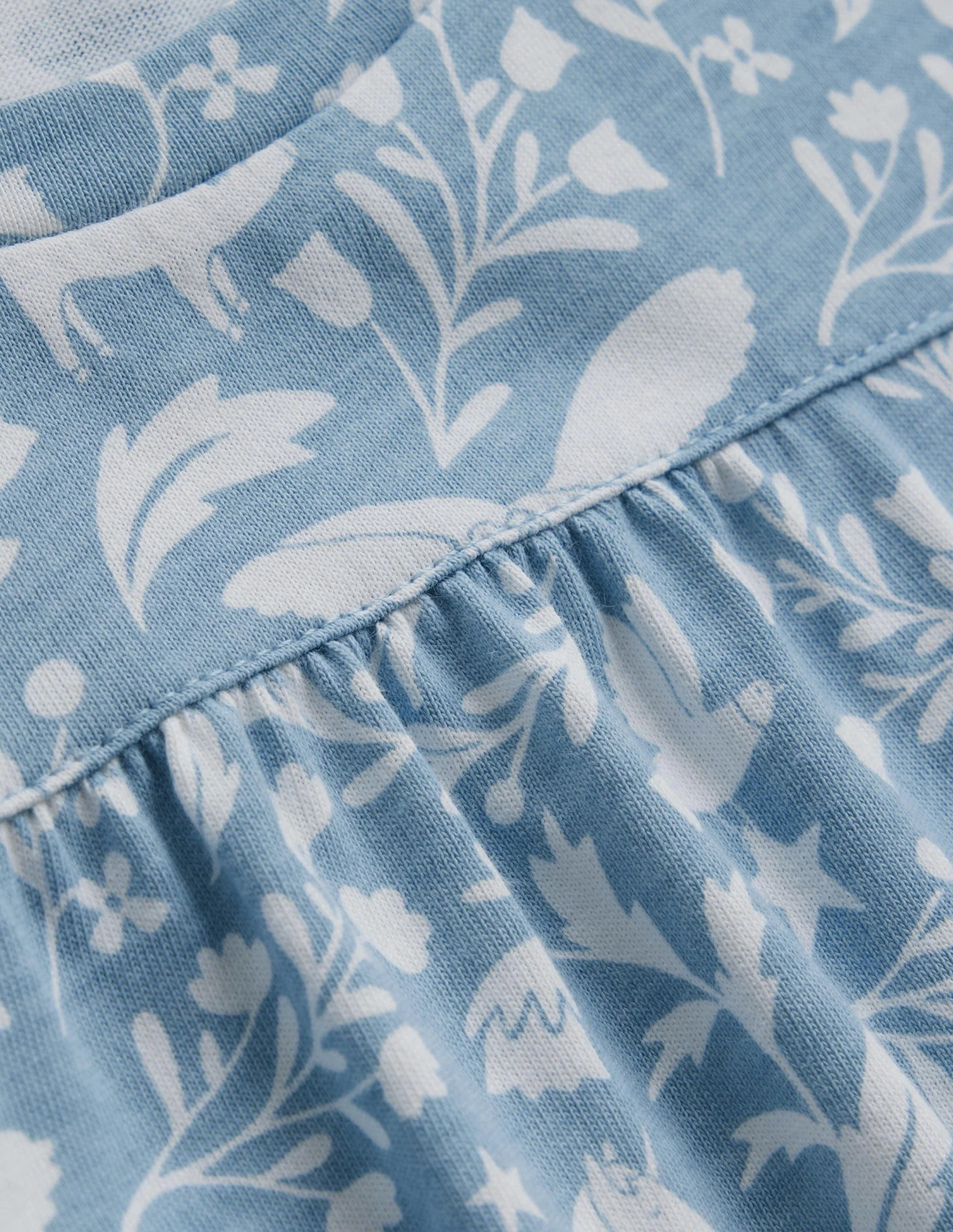 Printed Long-sleeved Nightie-Blue Unicorns - Image 3