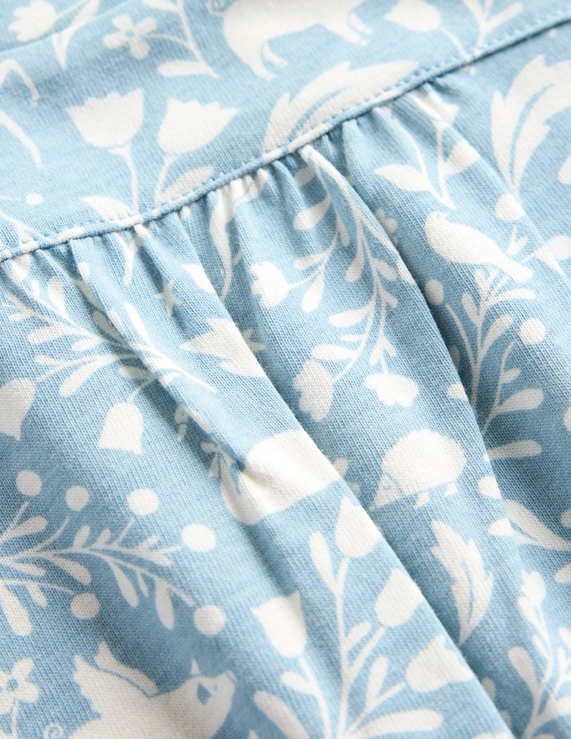 Printed Long-sleeved Nightie-Blue Unicorns - Image 3