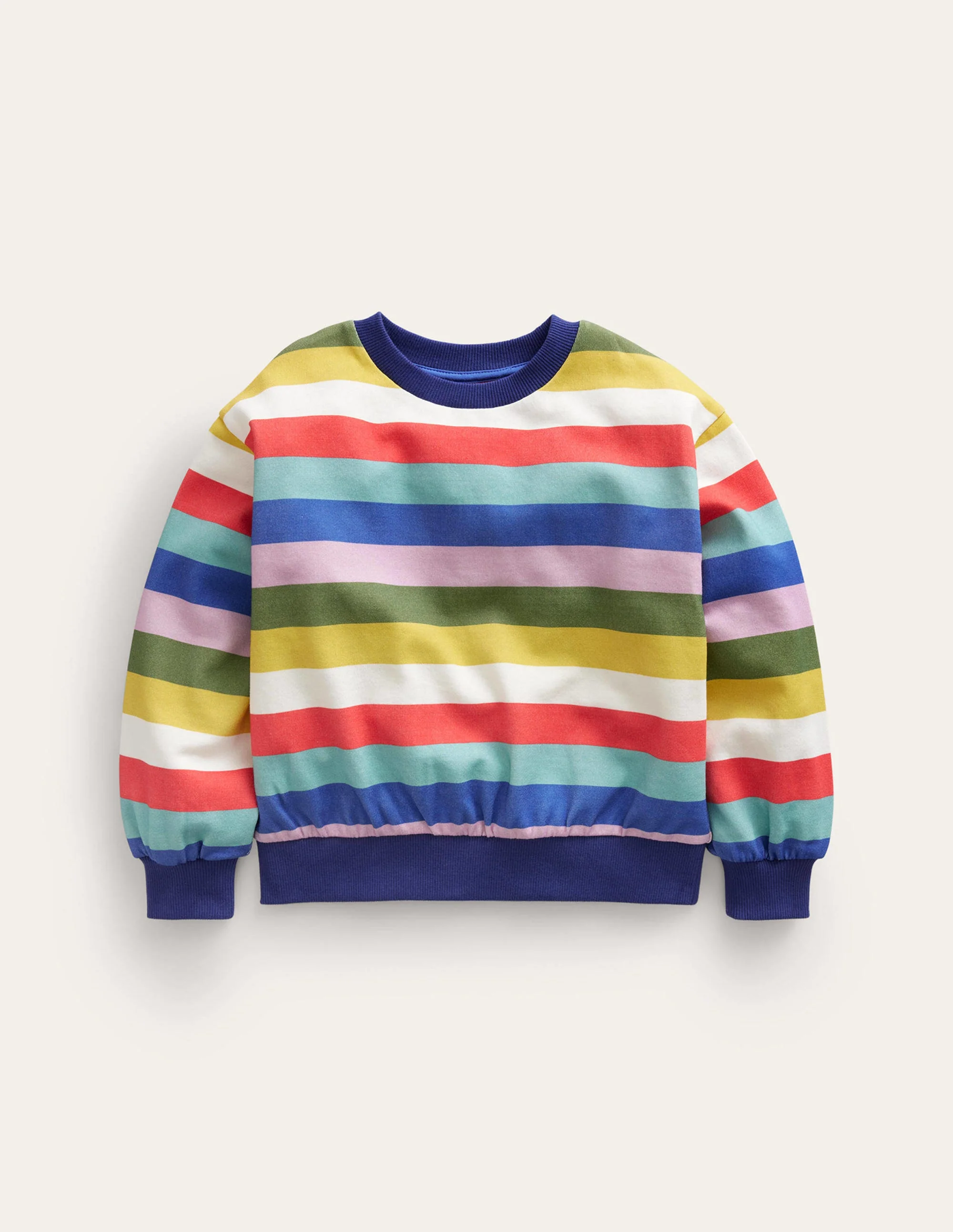 Printed Relaxed Sweatshirt-Multi Stripe