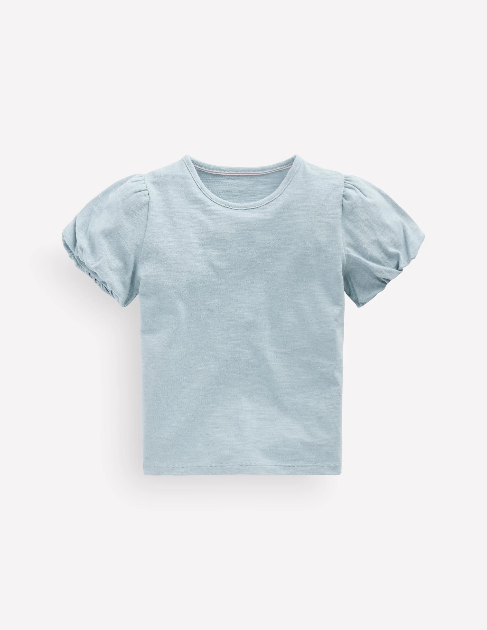 Puff Sleeve Jersey Top-Cornish Blue
