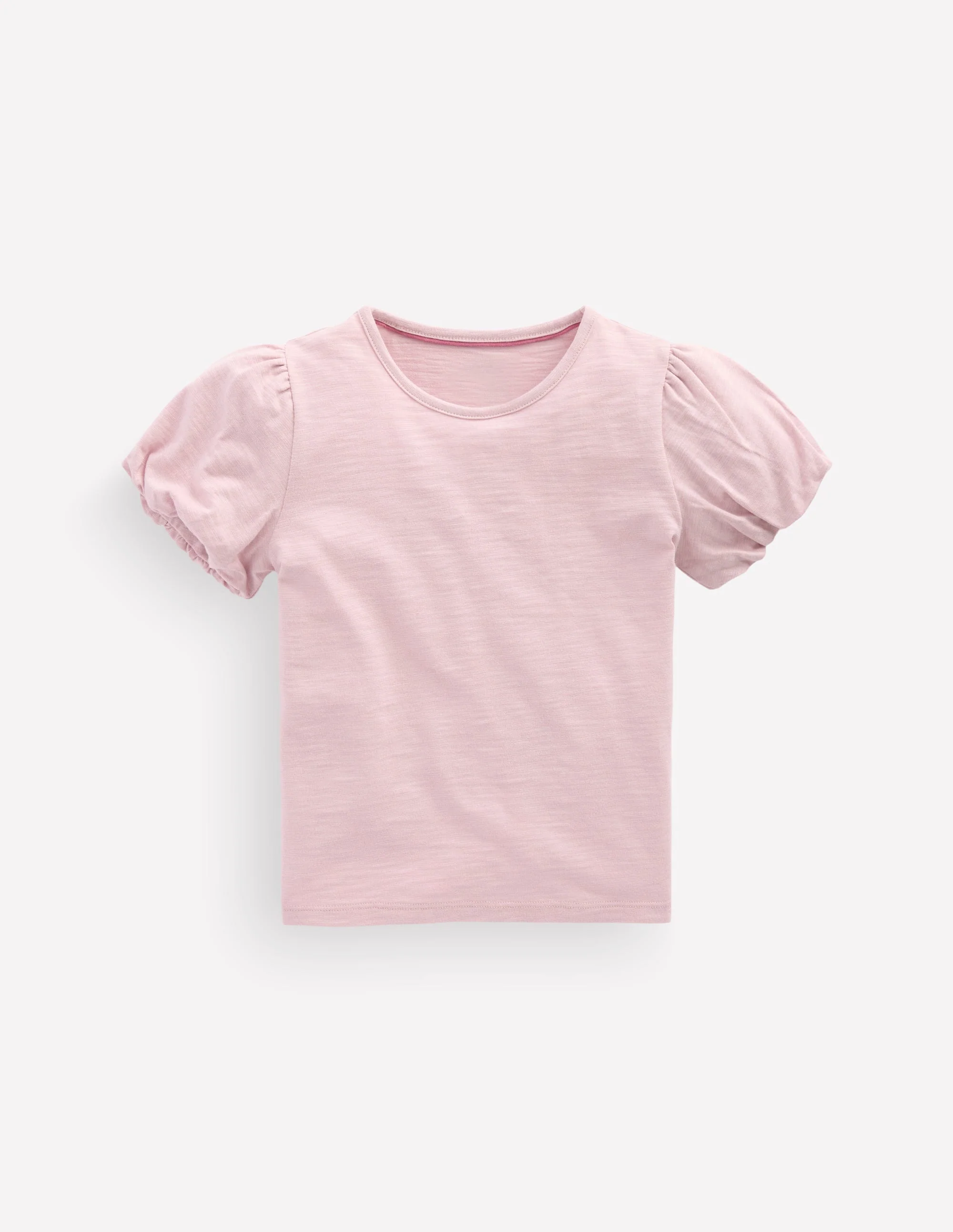 Puff Sleeve Jersey Top-Pink Heather