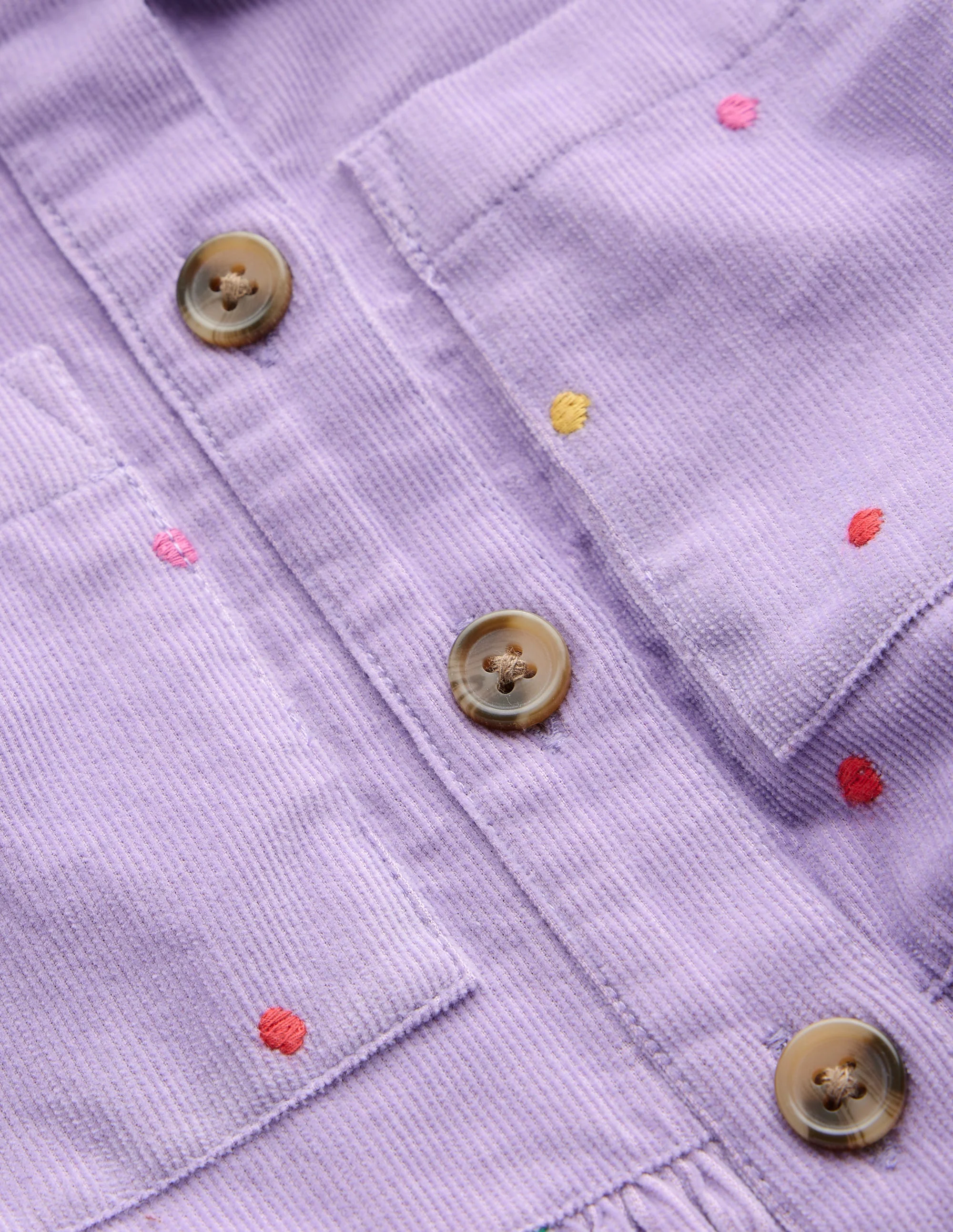 Puff Sleeve Shirt Dress-Aster Purple Embroidered Spot - Image 5