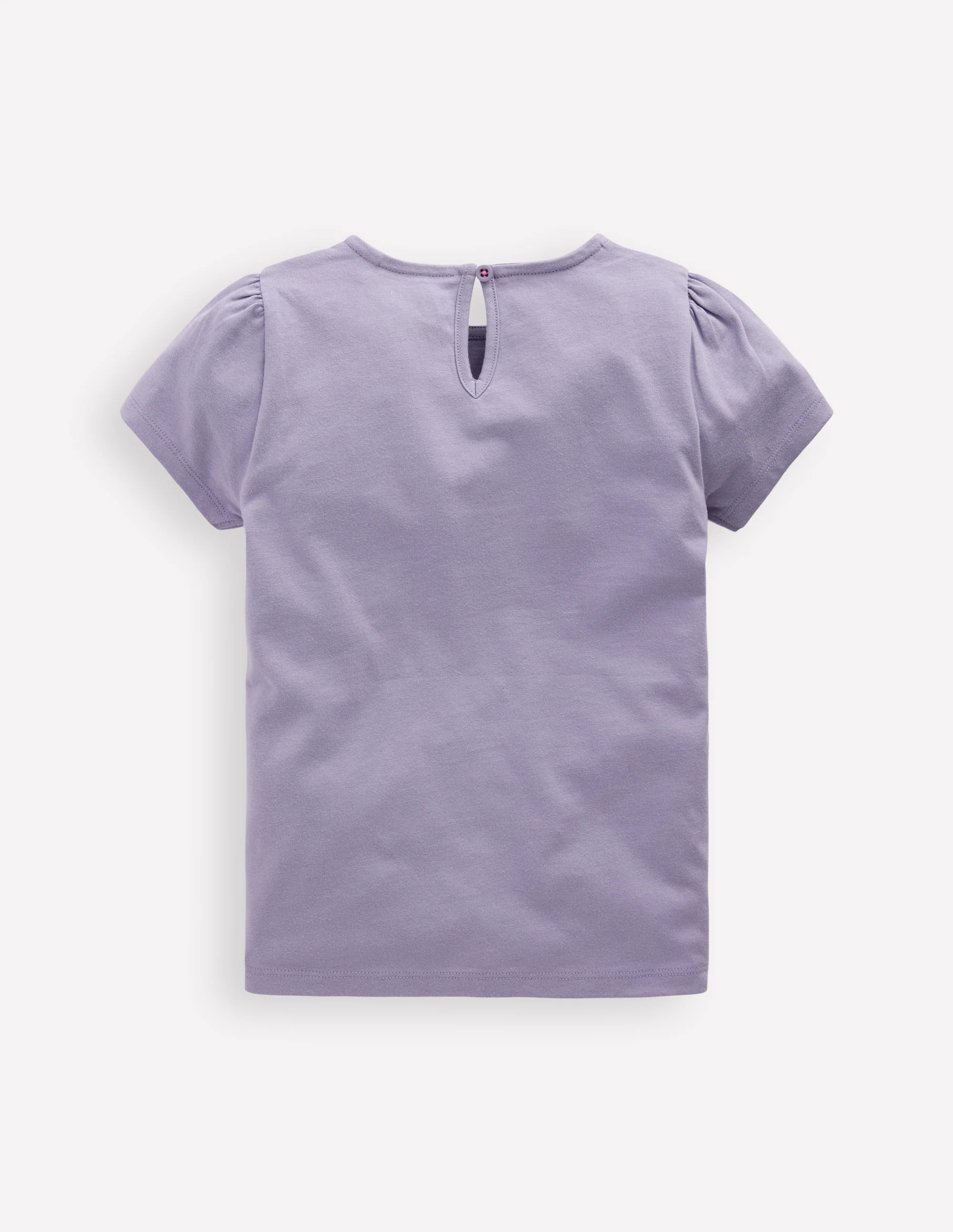 Puff Sleeve Superstitch Top-Purple Butterflies - Image 2
