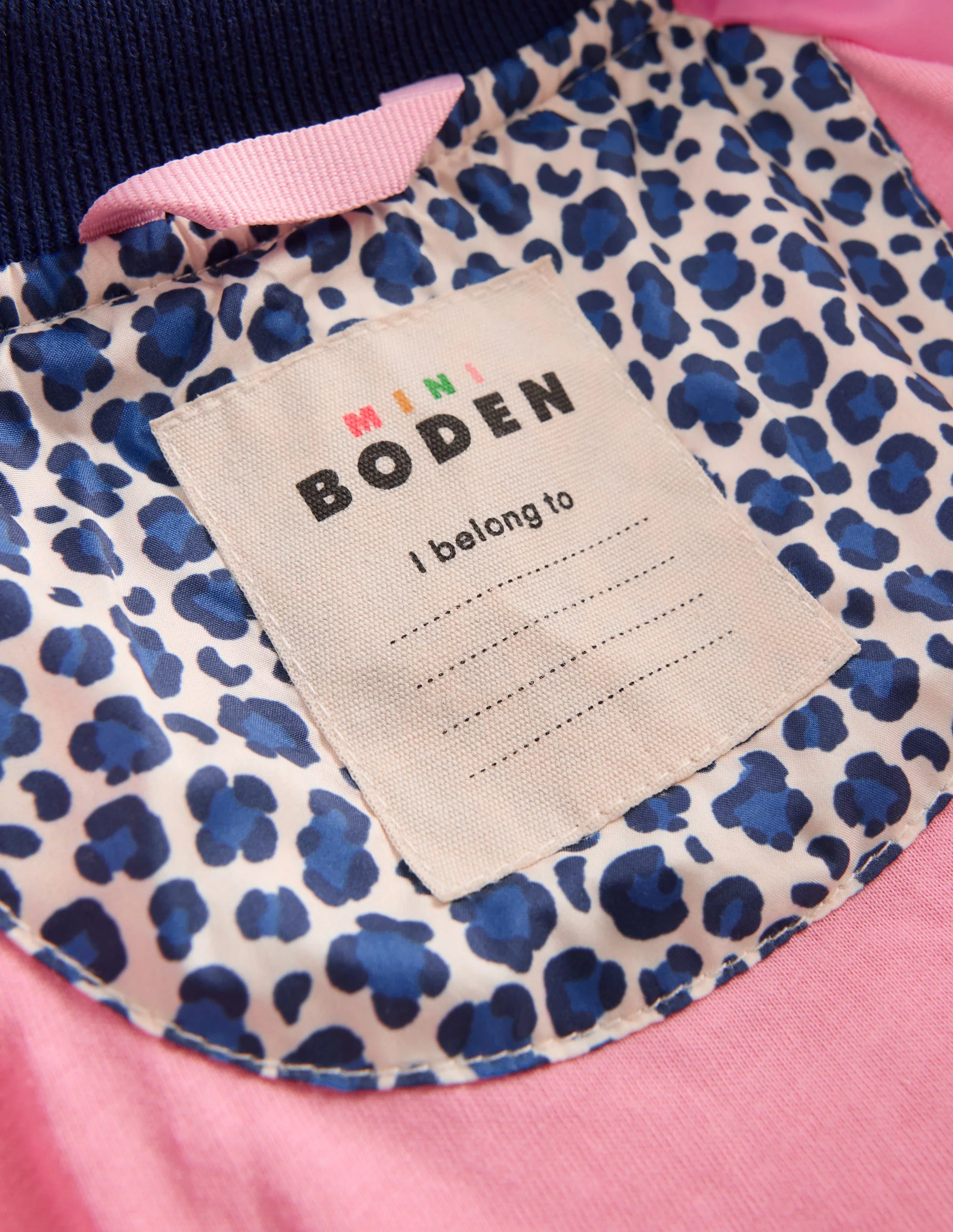 Quilted Bomber Jacket-Calico White/ Blue Leopard - Image 3