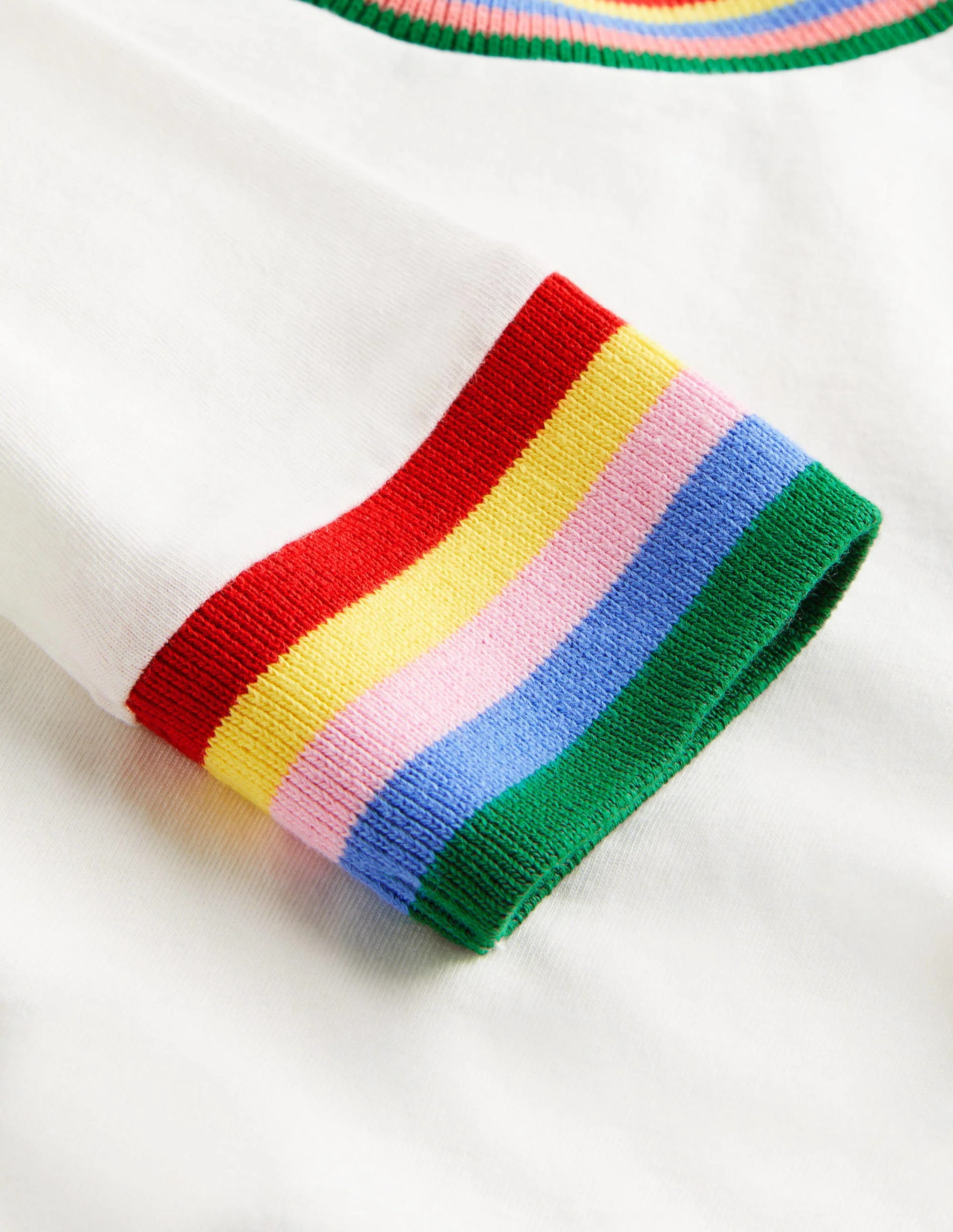 Rainbow Rib Slub T-Shirt-Ivory - Image 3