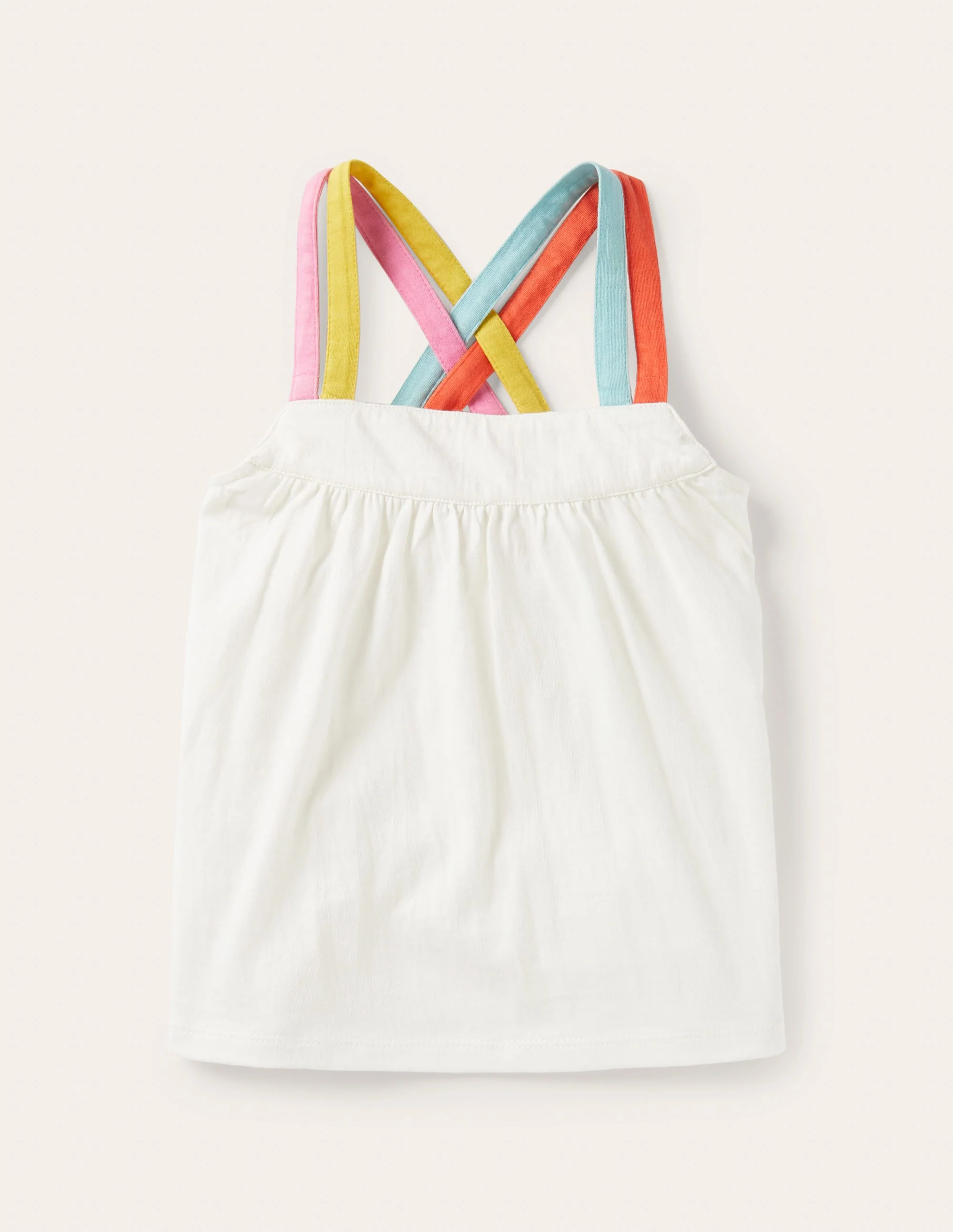 Rainbow Strap Vest-Ivory