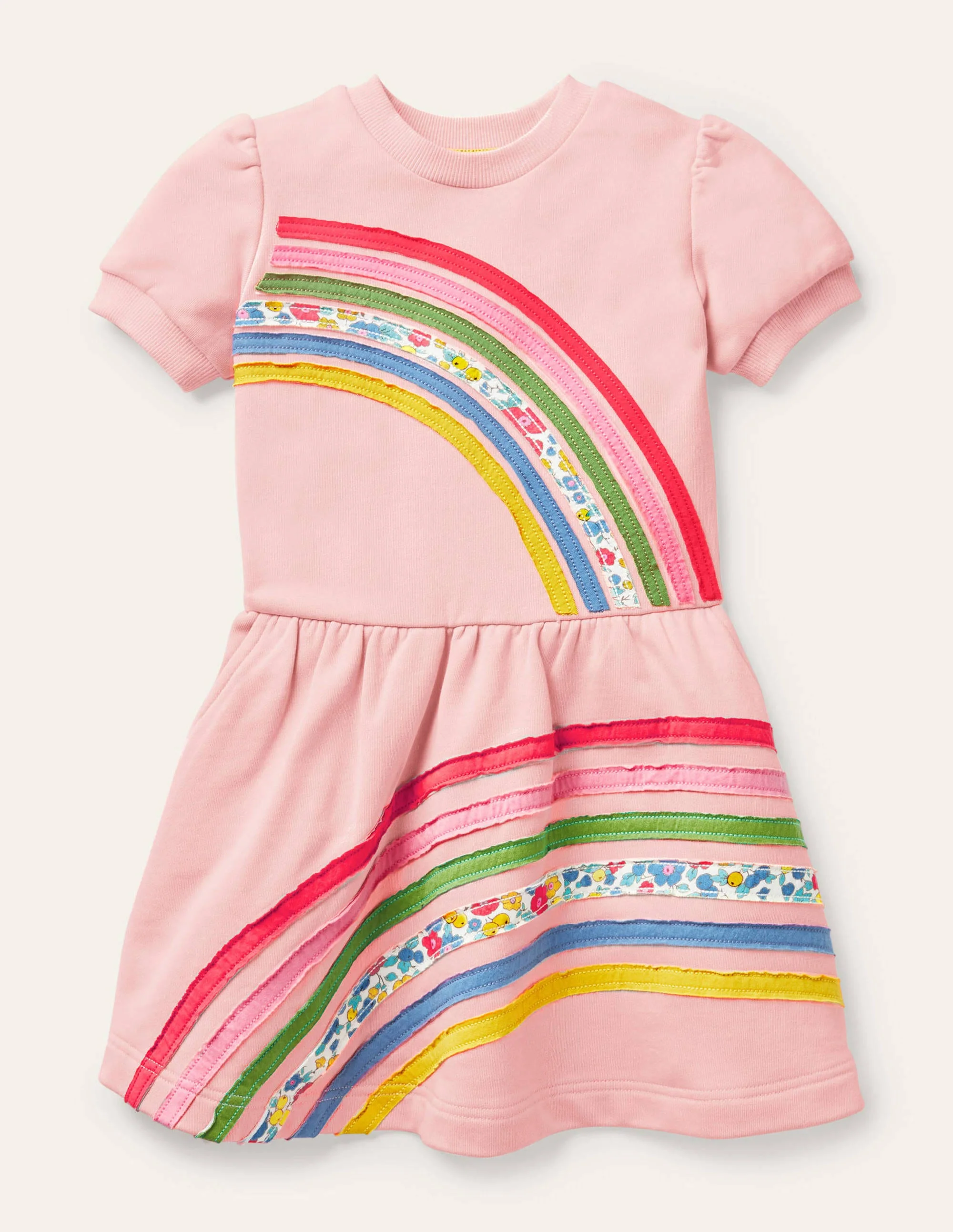 Rainbow Sweatshirt Dress-Boto Pink Rainbow