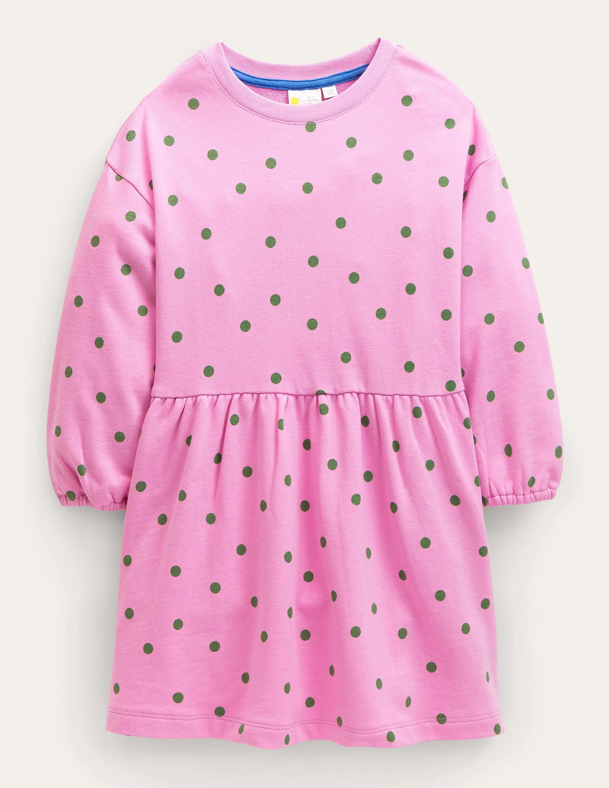 Relaxed Jersey Dress-Lilac Pink/Safari Green Spot