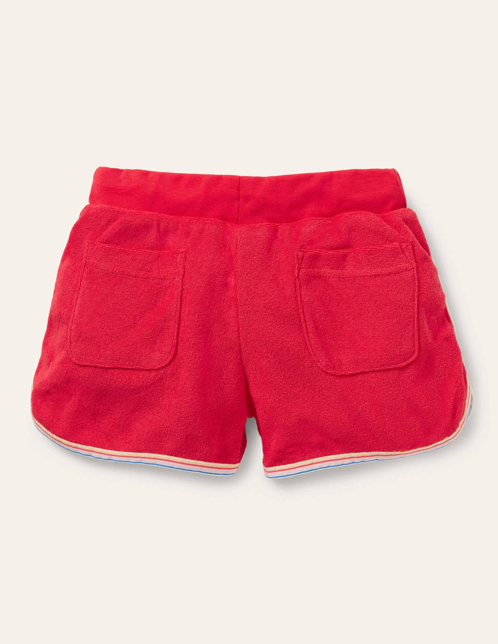 Retro Towelling Shorts-Fire Red - Image 2