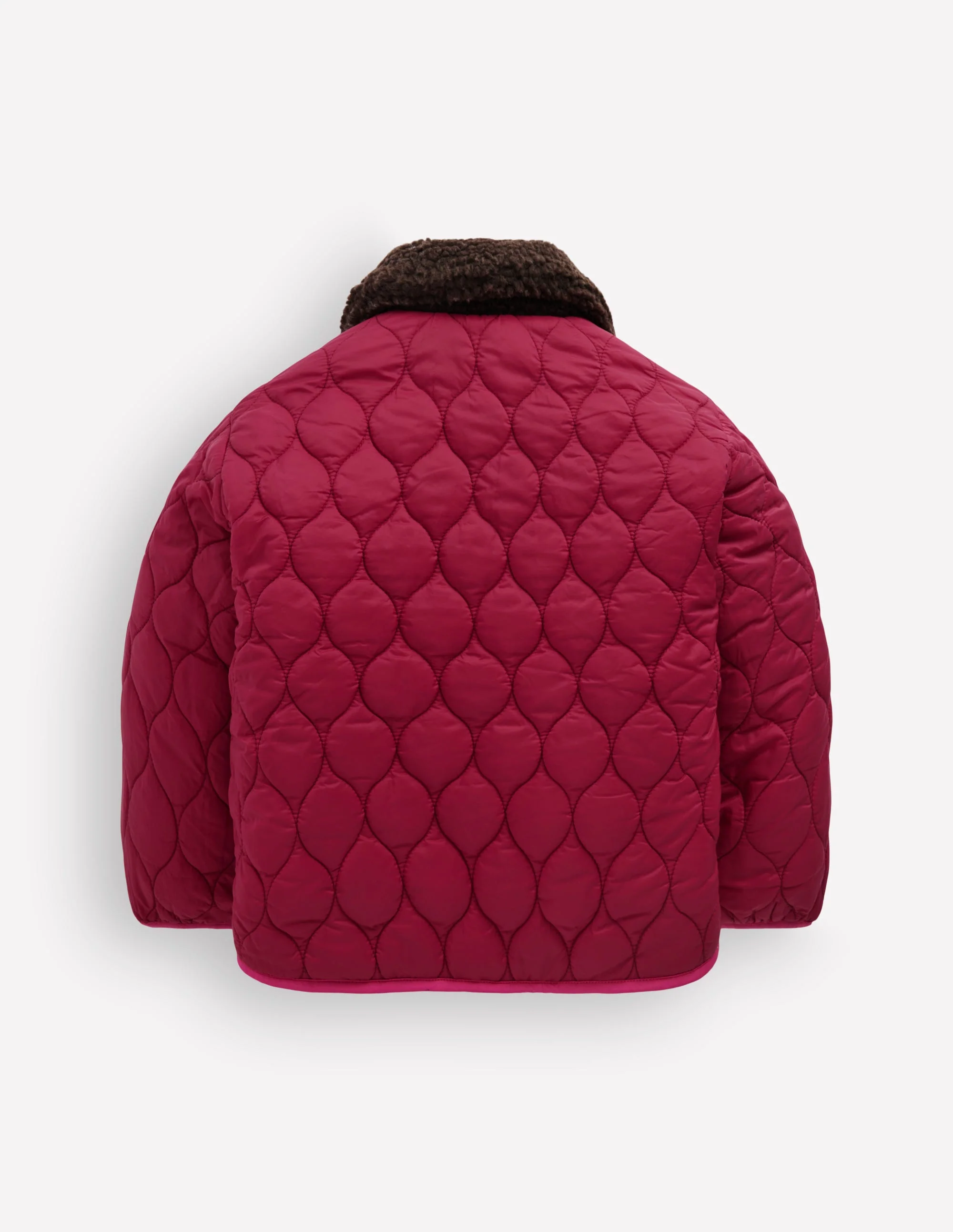 Reversible Borg Quilted Jacket-Leopard Multi - Image 6