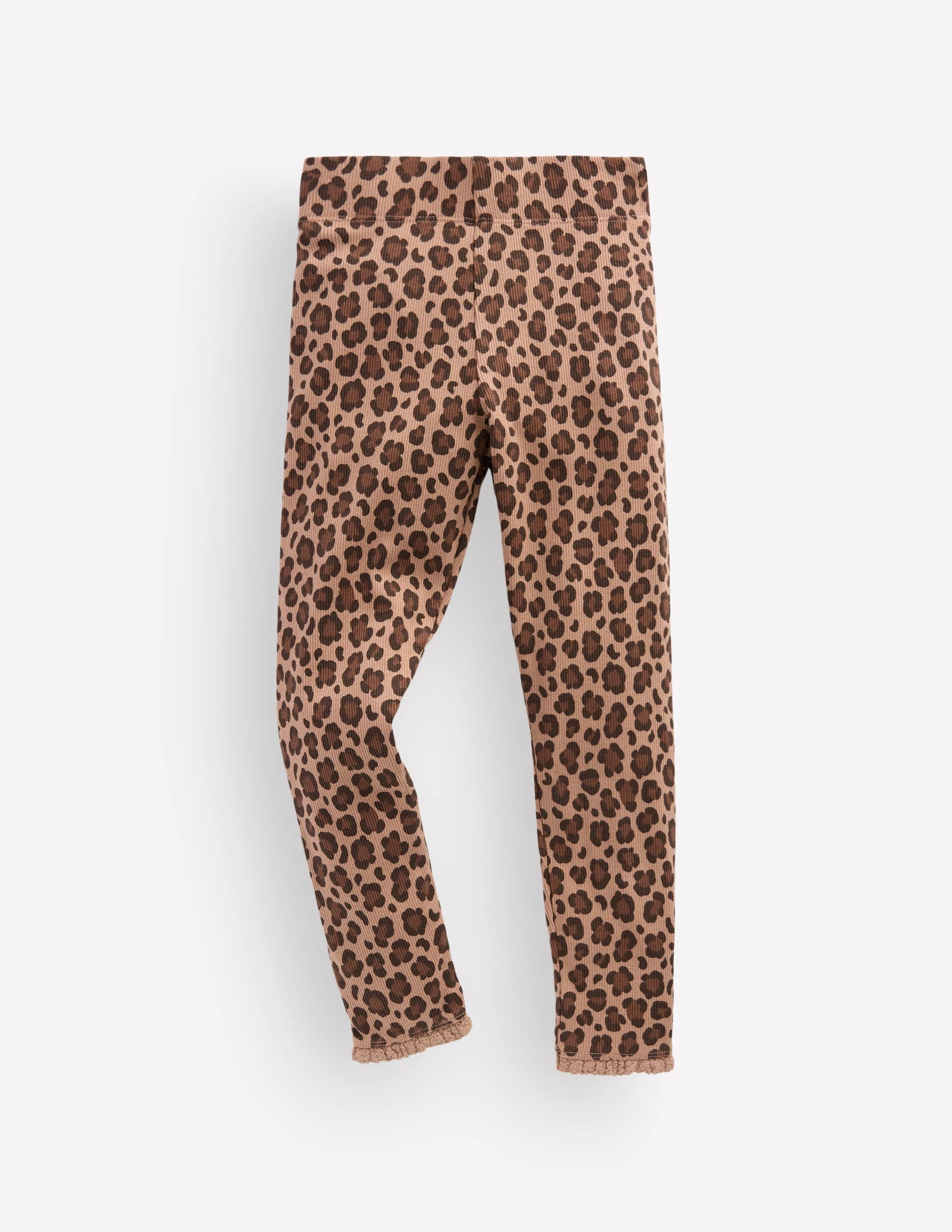 Ribbed Leggings-Brown Leopard
