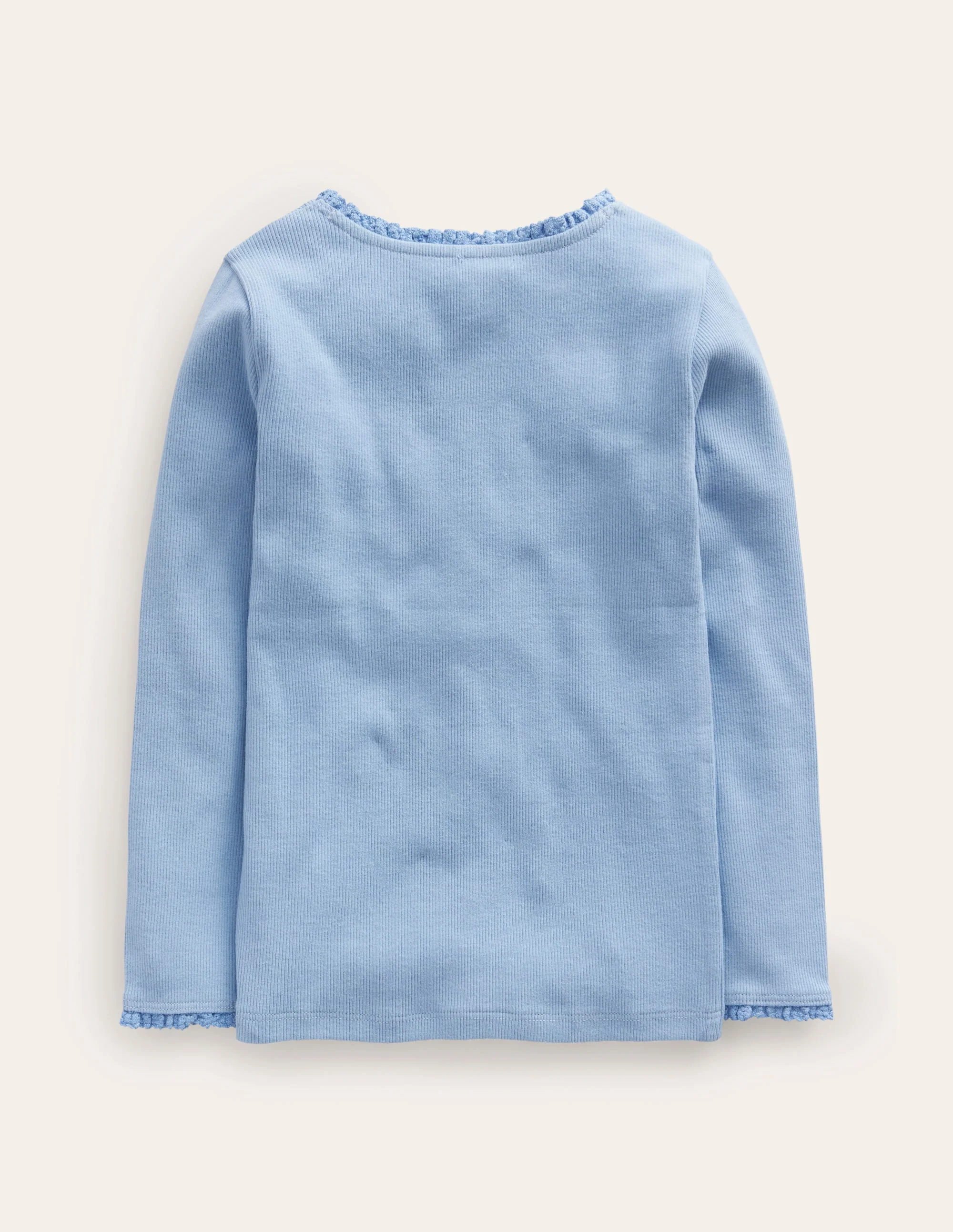 Ribbed Long Sleeve T-Shirt-Dusk Blue - Image 2