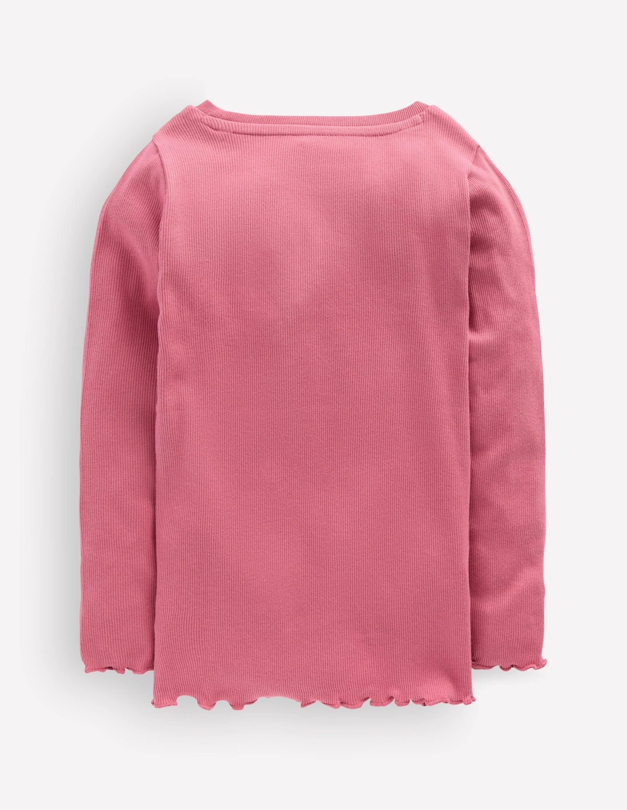 Ribbed Long Sleeve T-Shirt-Pink Heather - Image 2