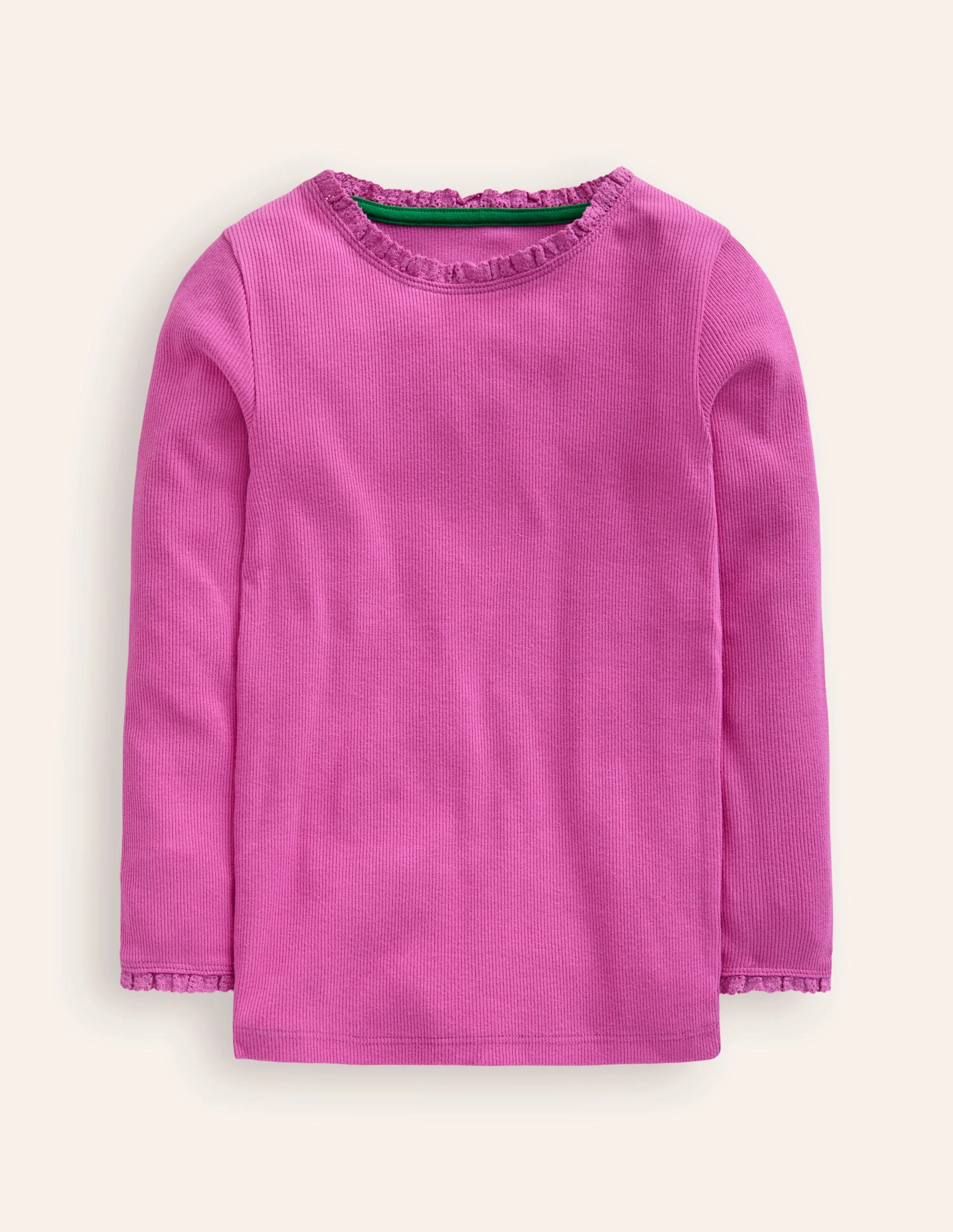 Ribbed Long Sleeve T-shirt-Purple Berry Smoothie