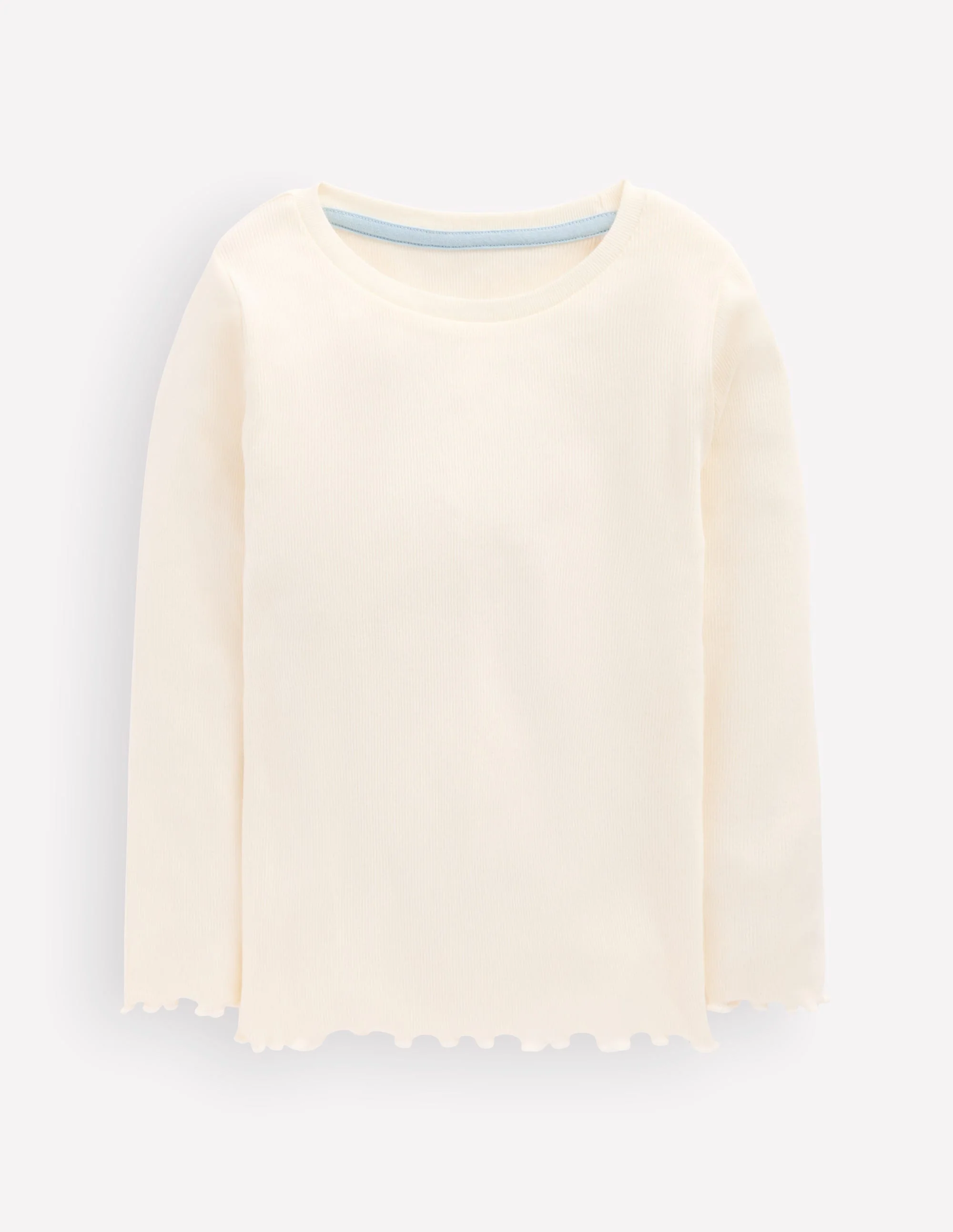 Ribbed Long Sleeve T-Shirt-Soft Ivory