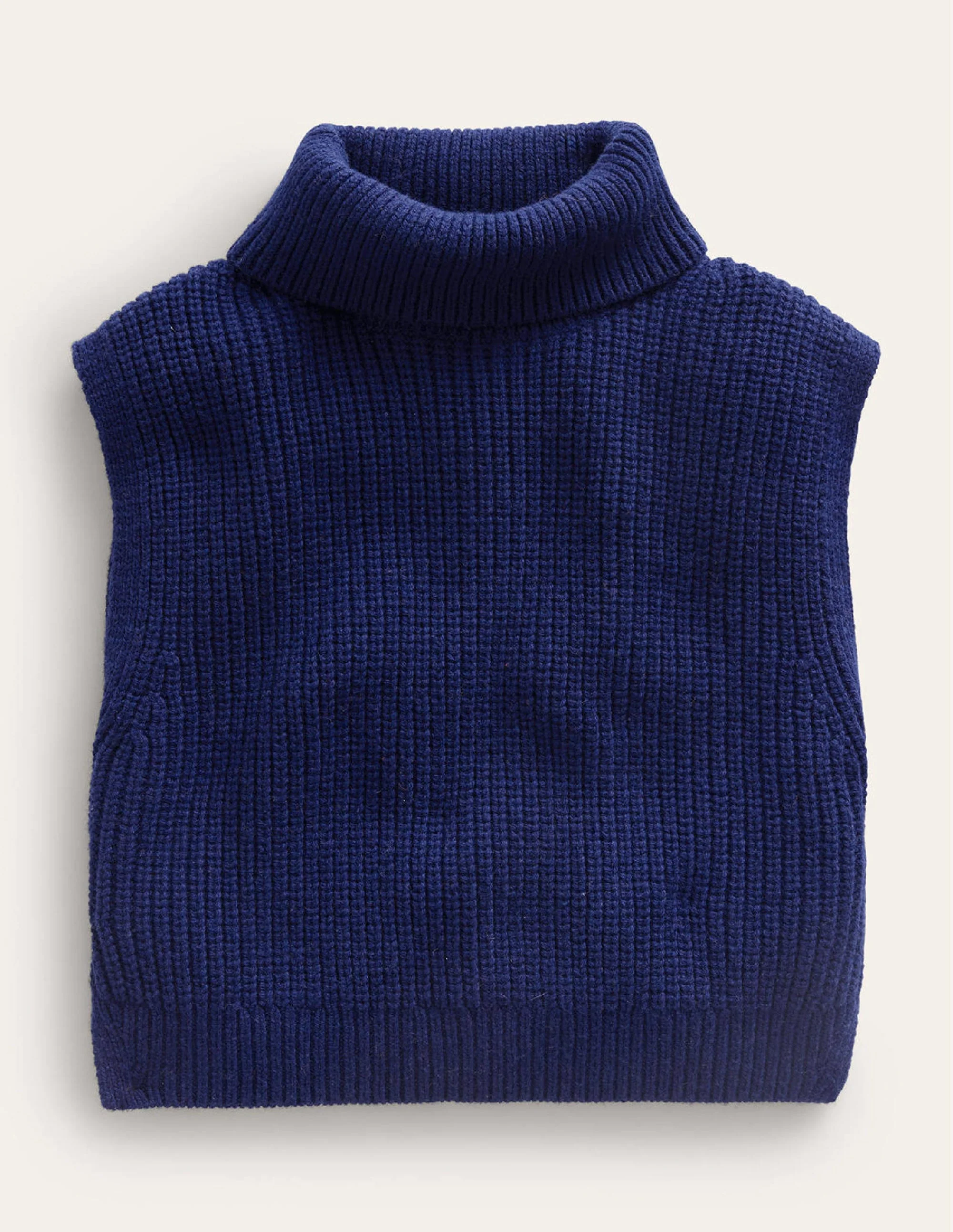 Roll Neck Tank-College Navy
