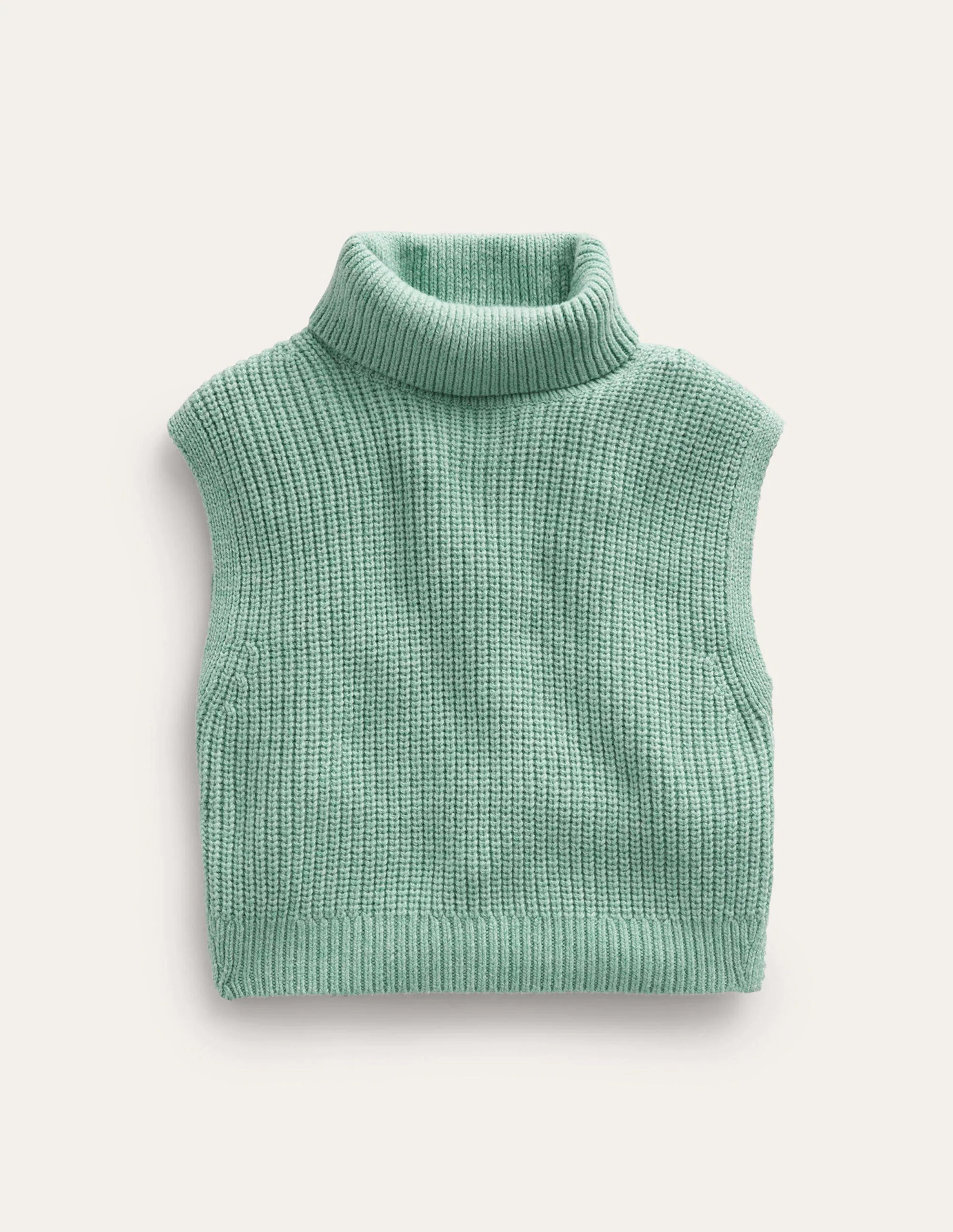 Roll Neck Tank-Green smoke