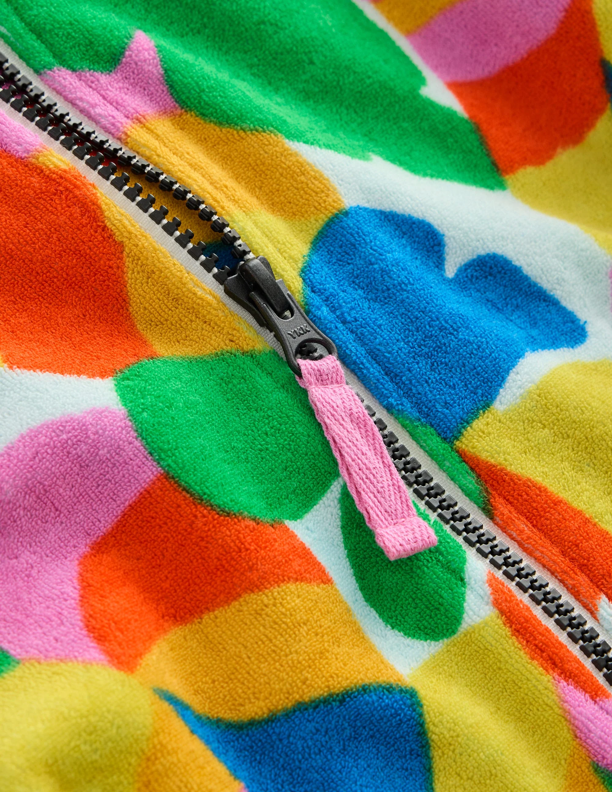Romie Towelling Zip Throw-On-Multi Abstract Palm - Image 3