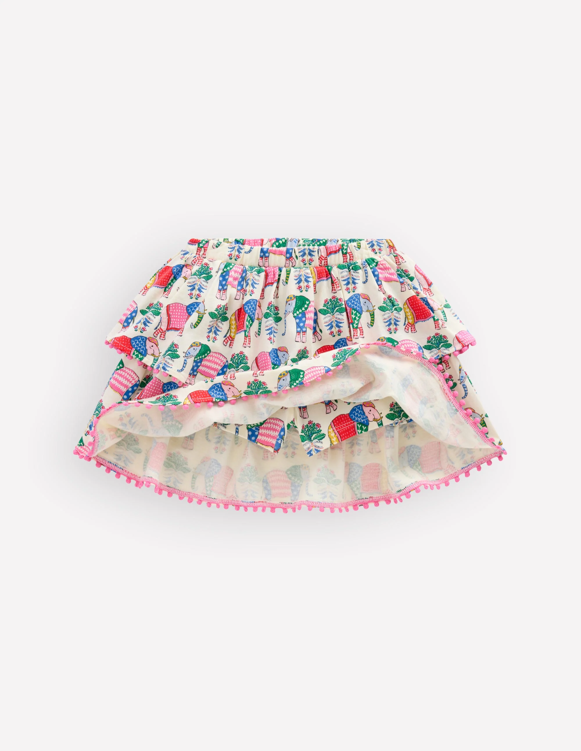 Ruffle Jersey Skort-Multi Elephant Woodblock - Image 4