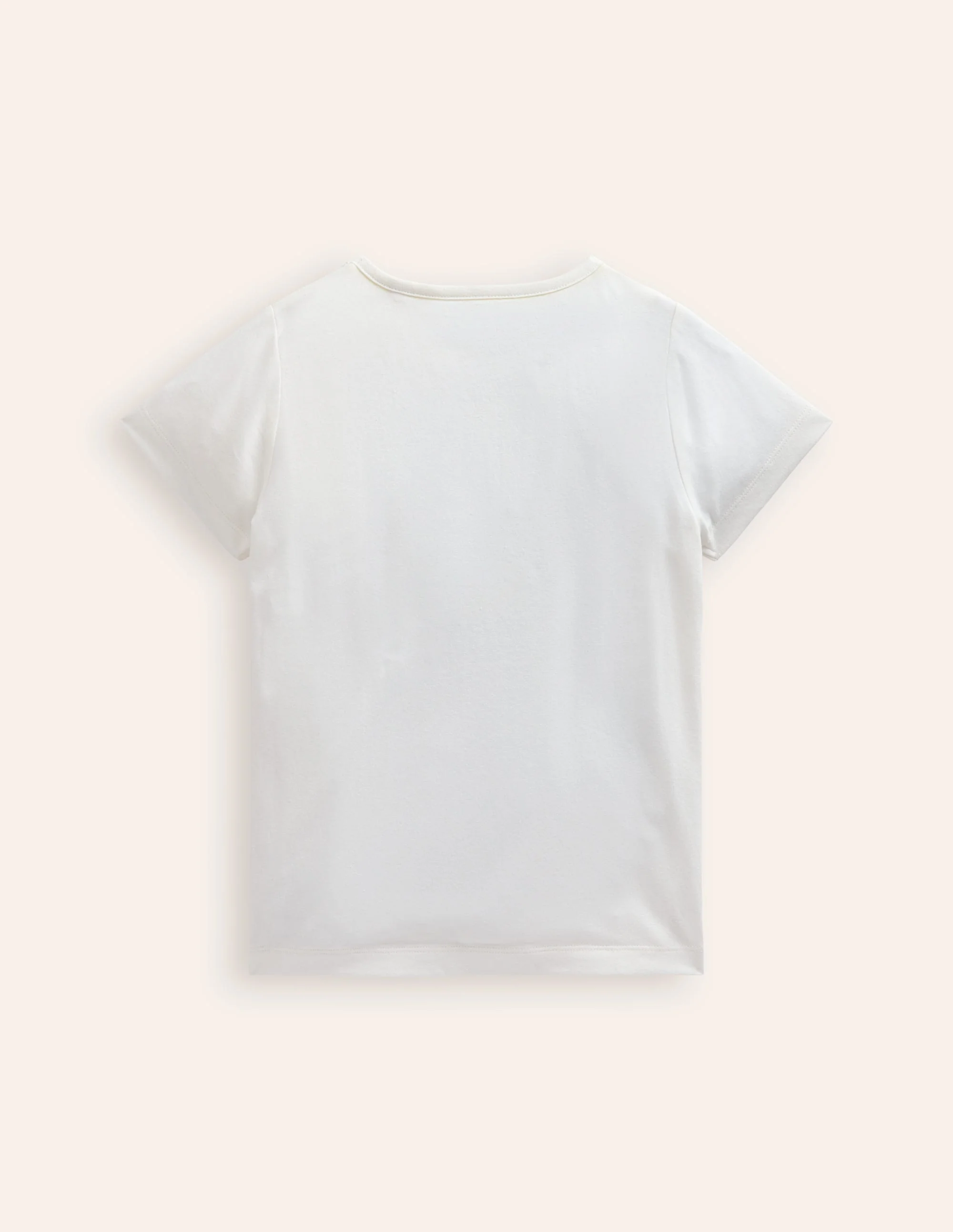 Short Sleeve Appliqué T-shirt-Ivory Butterfly - Image 3