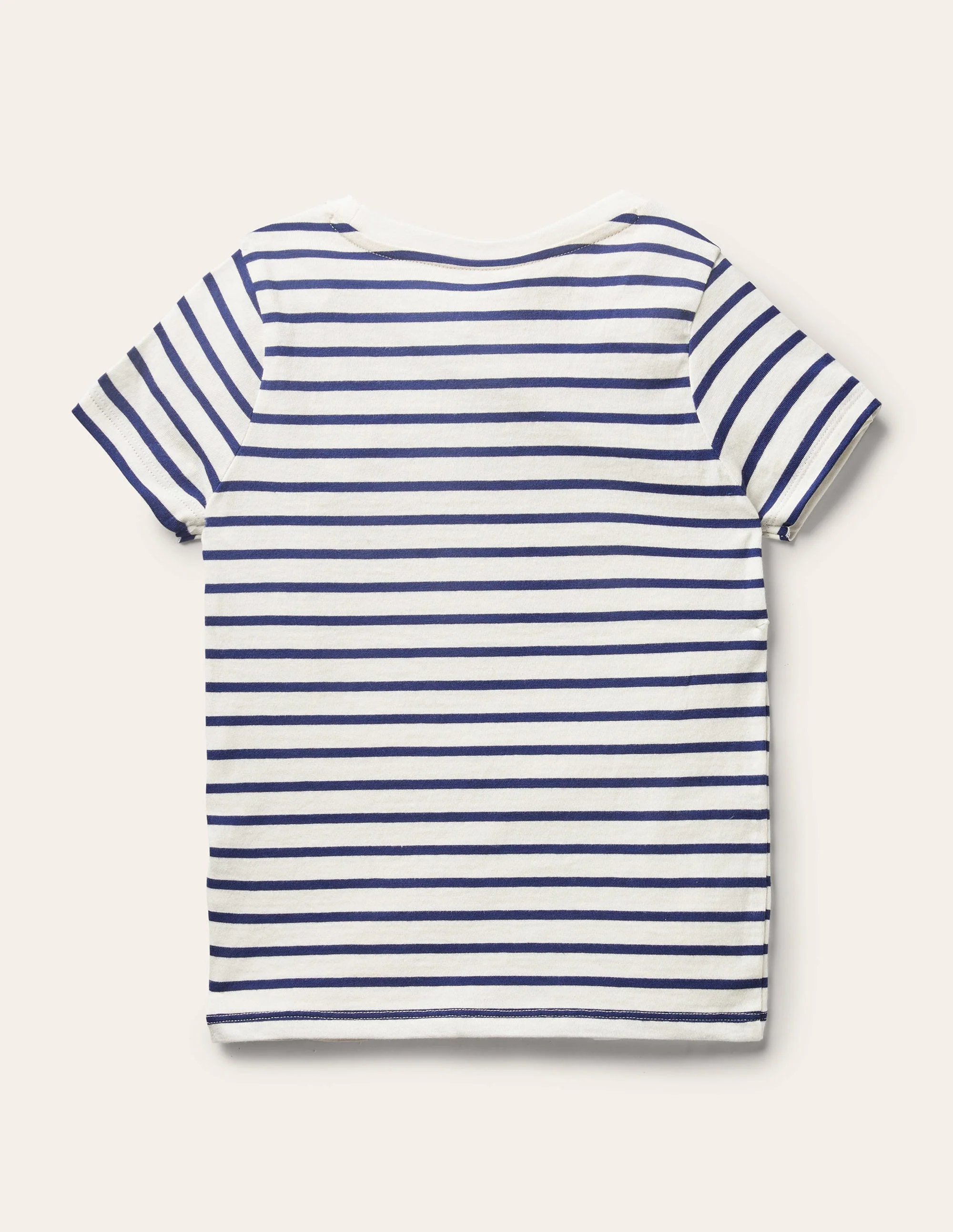 Short-sleeve Appliqué T-shirt-Ivory/ Starboard Blue Fruit - Image 2