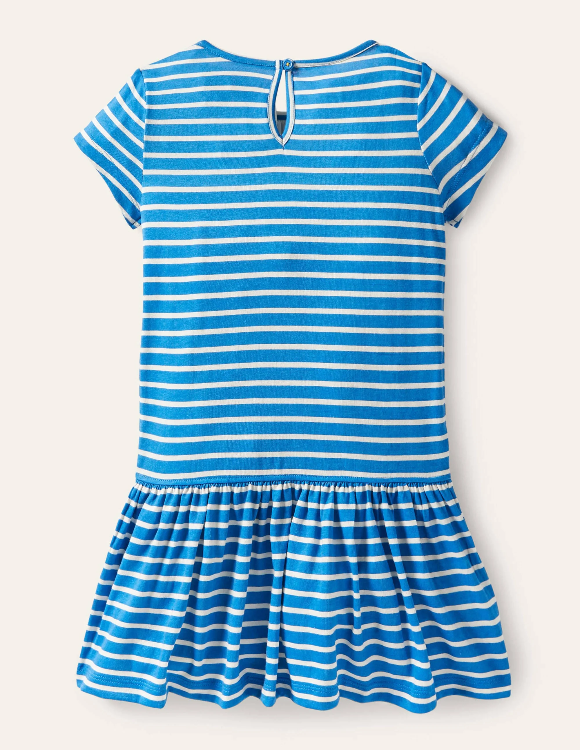 Short Sleeve Embroidered Dress-Bright Marina Blue Bunny - Image 2