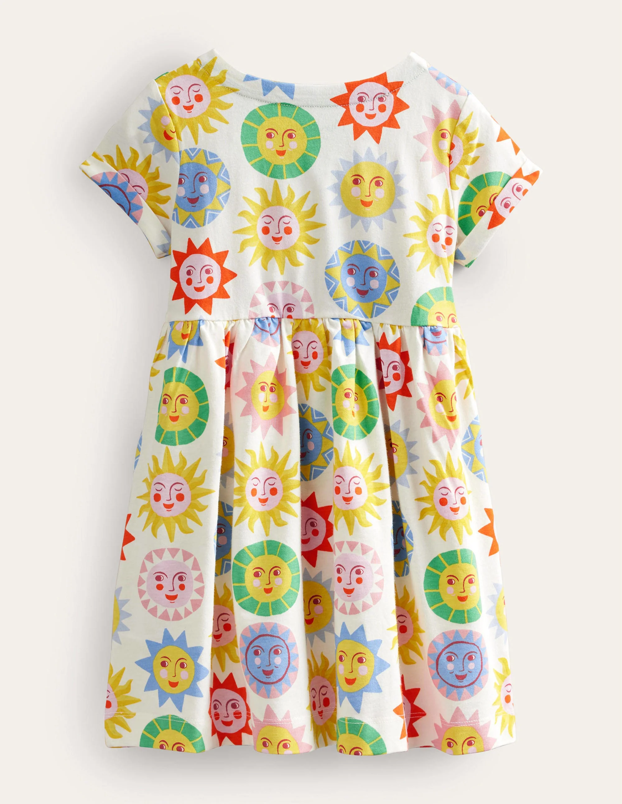 Short Sleeve Fun Jersey Dress-Multi Sun - Image 2