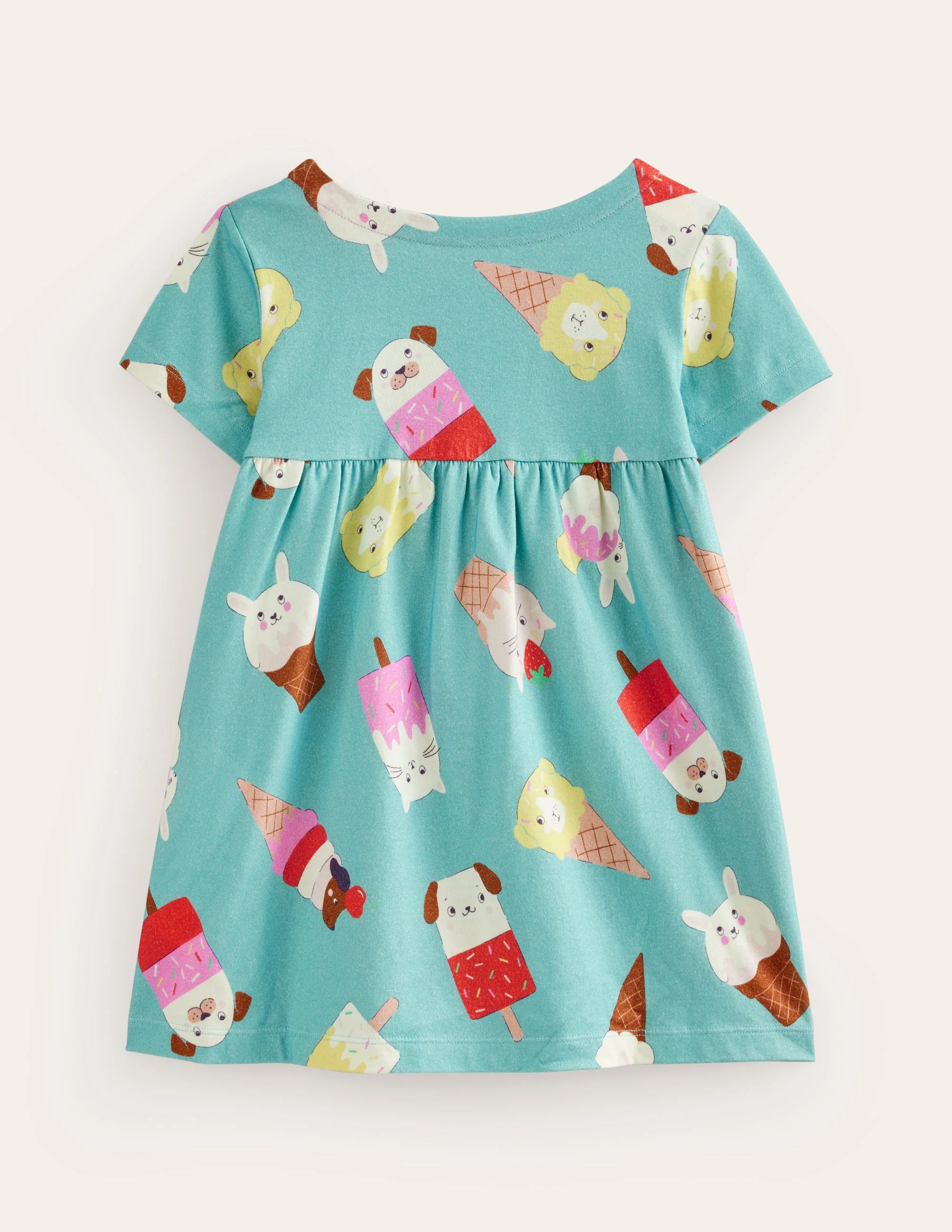 Short Sleeve Printed Tunic-Aqua Sea Ice Creams - Image 2
