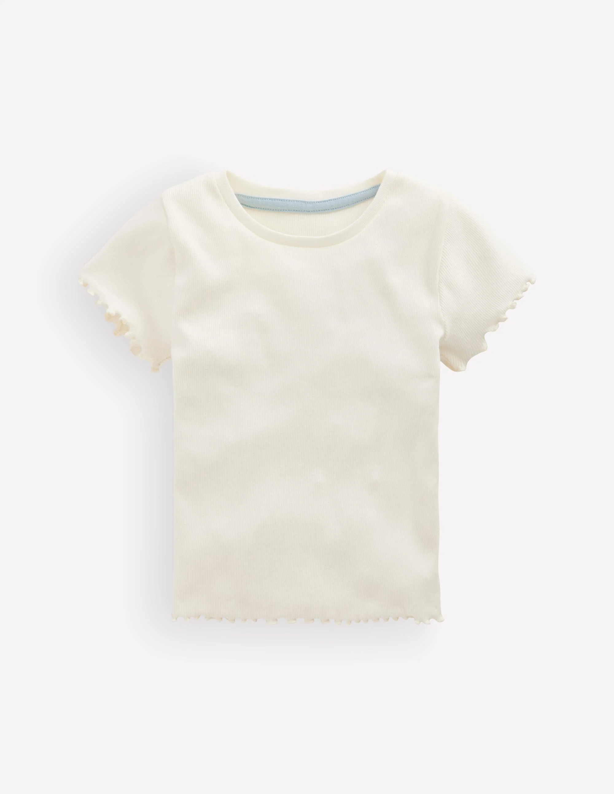 Short Sleeve Rib T-Shirt-Soft Ivory
