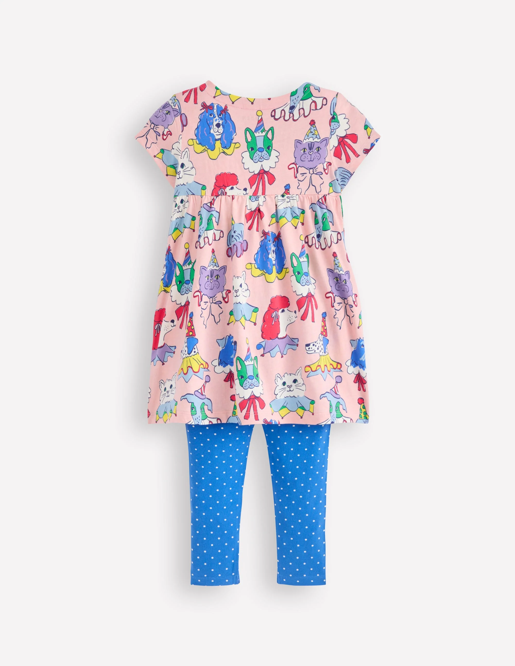 Short-sleeved print tunic set-Chalk Pink Parade Pets - Image 2