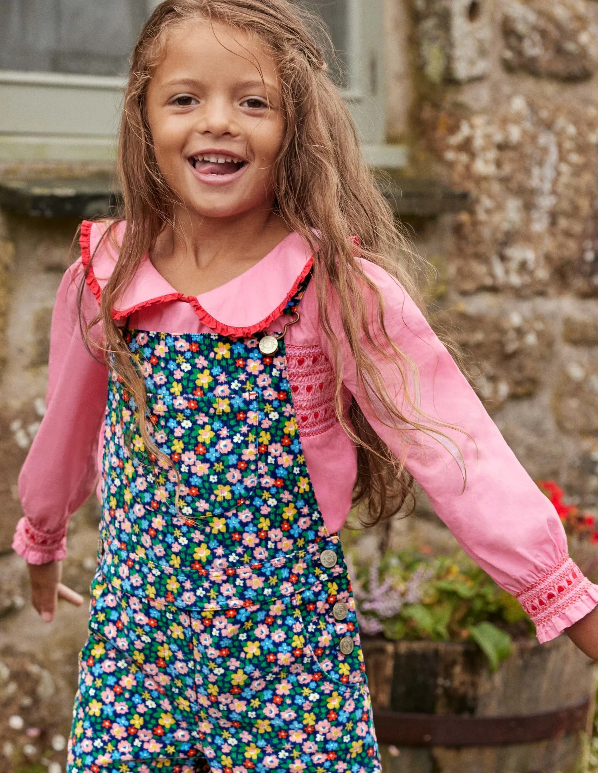 Smocked Collared Woven Top-Formica Pink - Image 6