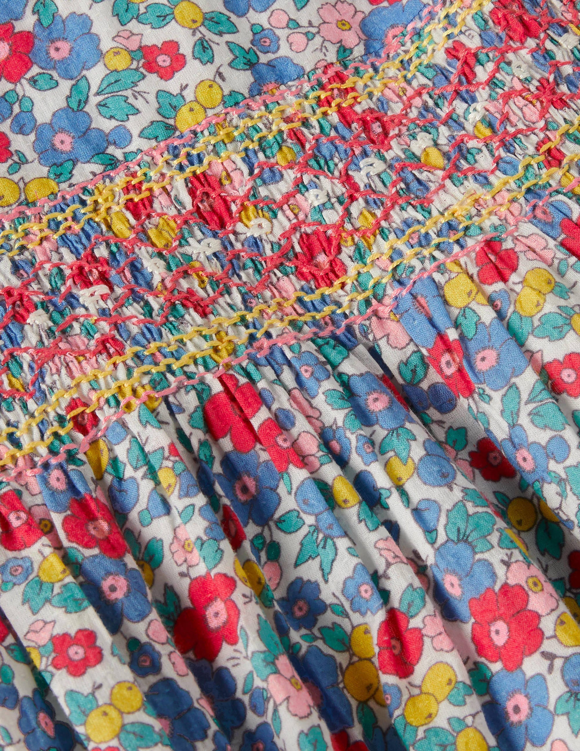 Smocked Dress-Multi Apple Blossom Floral - Image 3