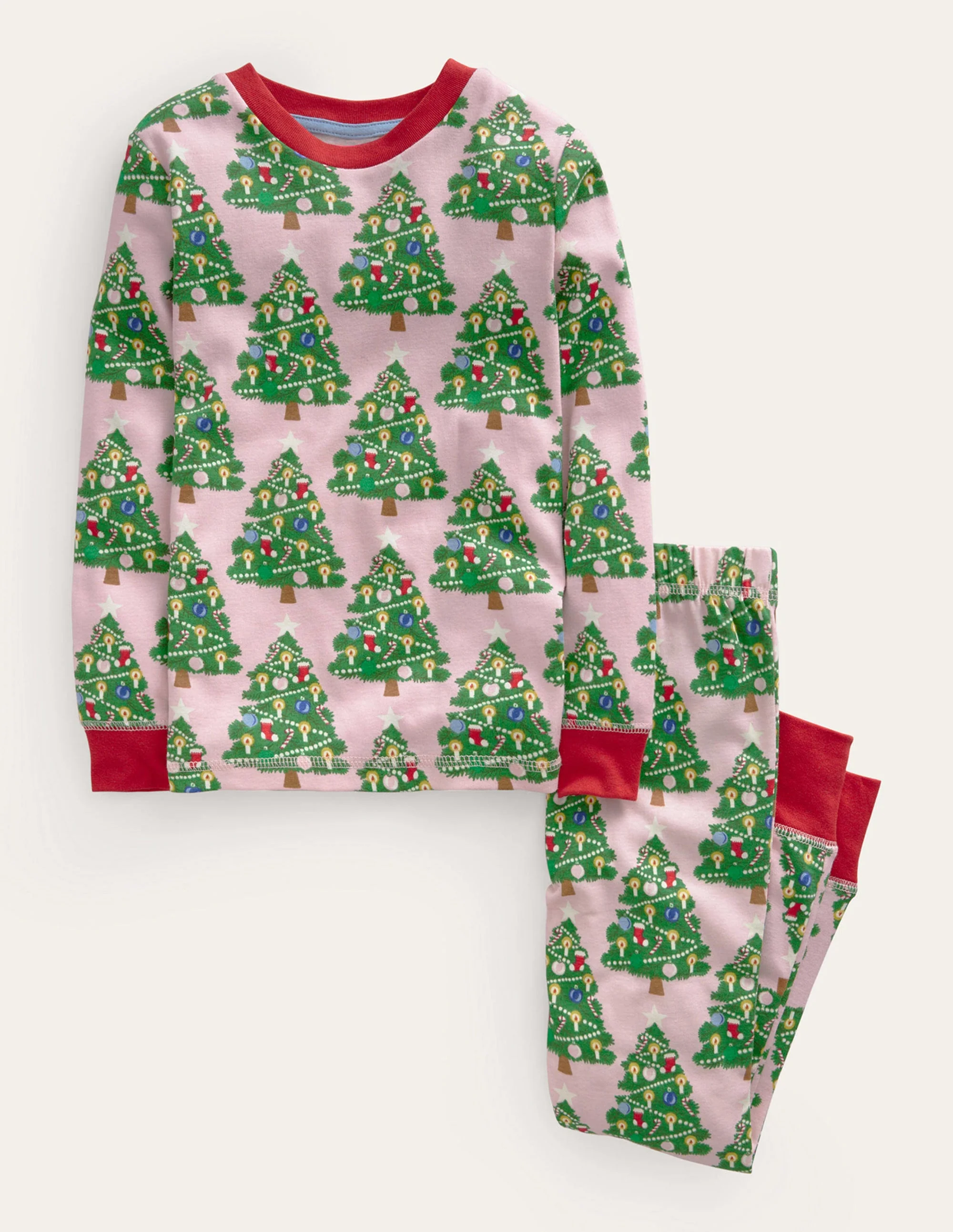 Snug Glow-In-The-Dark Pyjamas-Boto Pink Christmas Trees