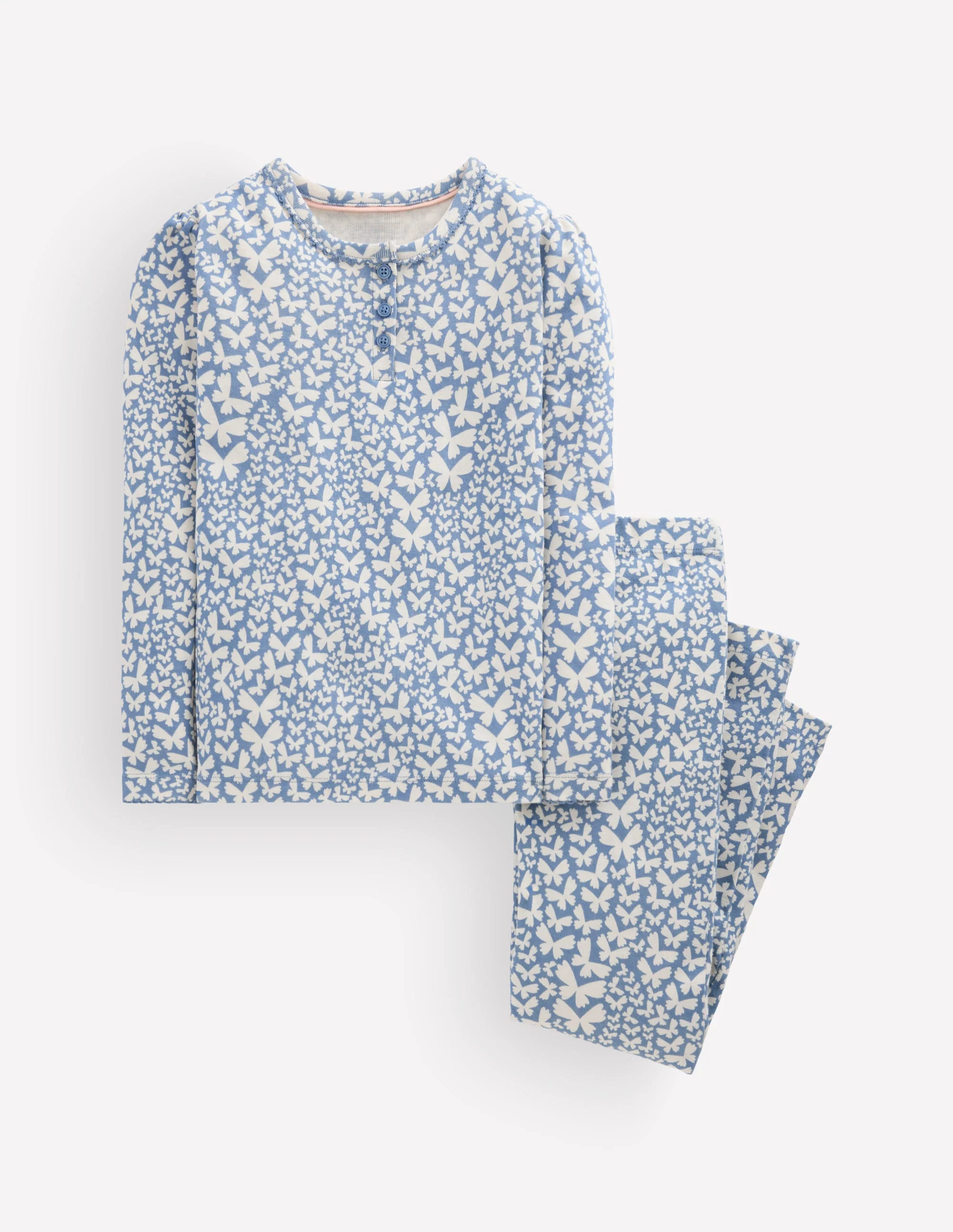 Snug Henley Pyjamas-Blue Butterflies