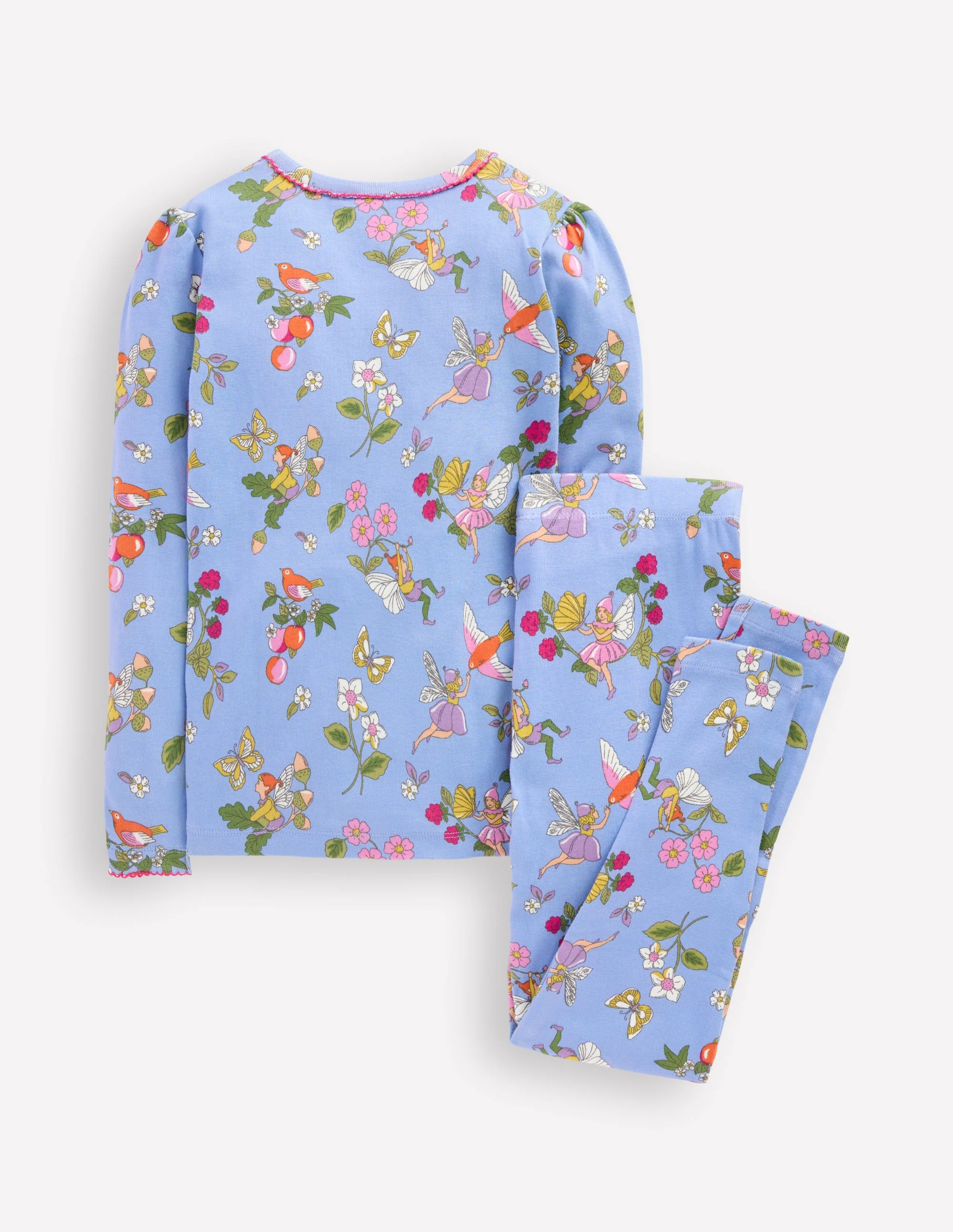 Snug Henley Pyjamas-Glacier Blue Fairy Print - Image 2