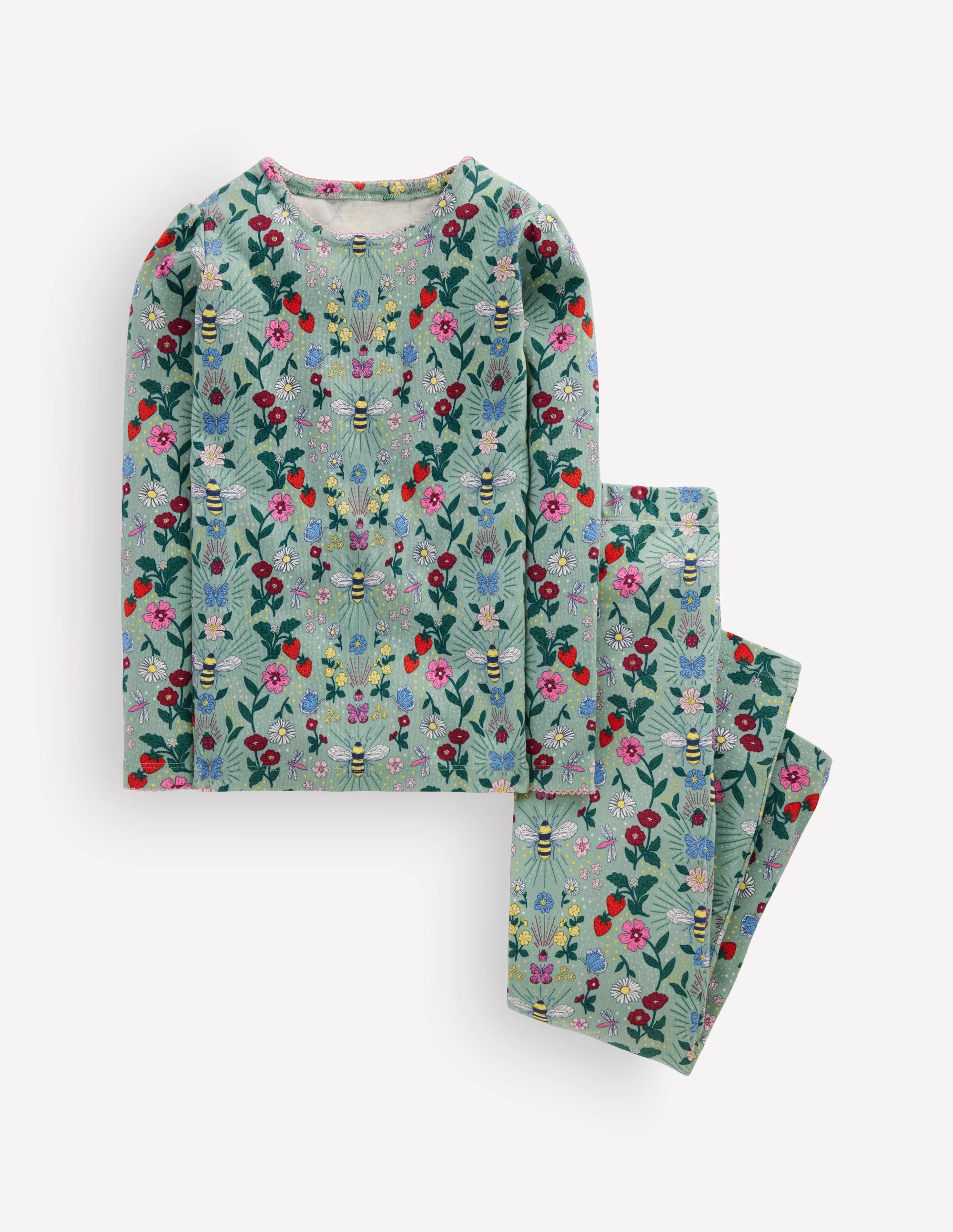 Snug Long John Pyjamas-Bee Garden