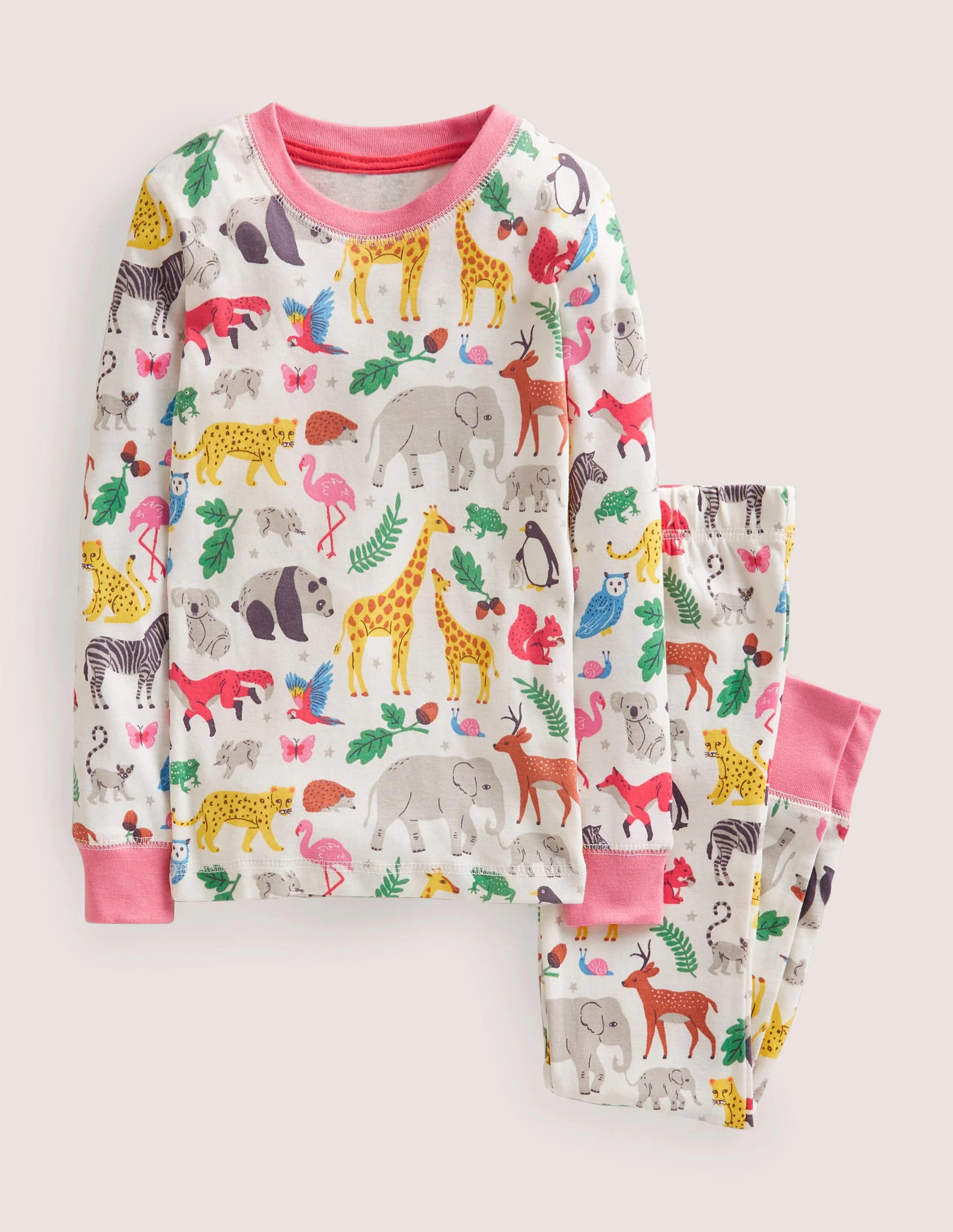 Snug Long John Pyjamas-Multi Global Animals