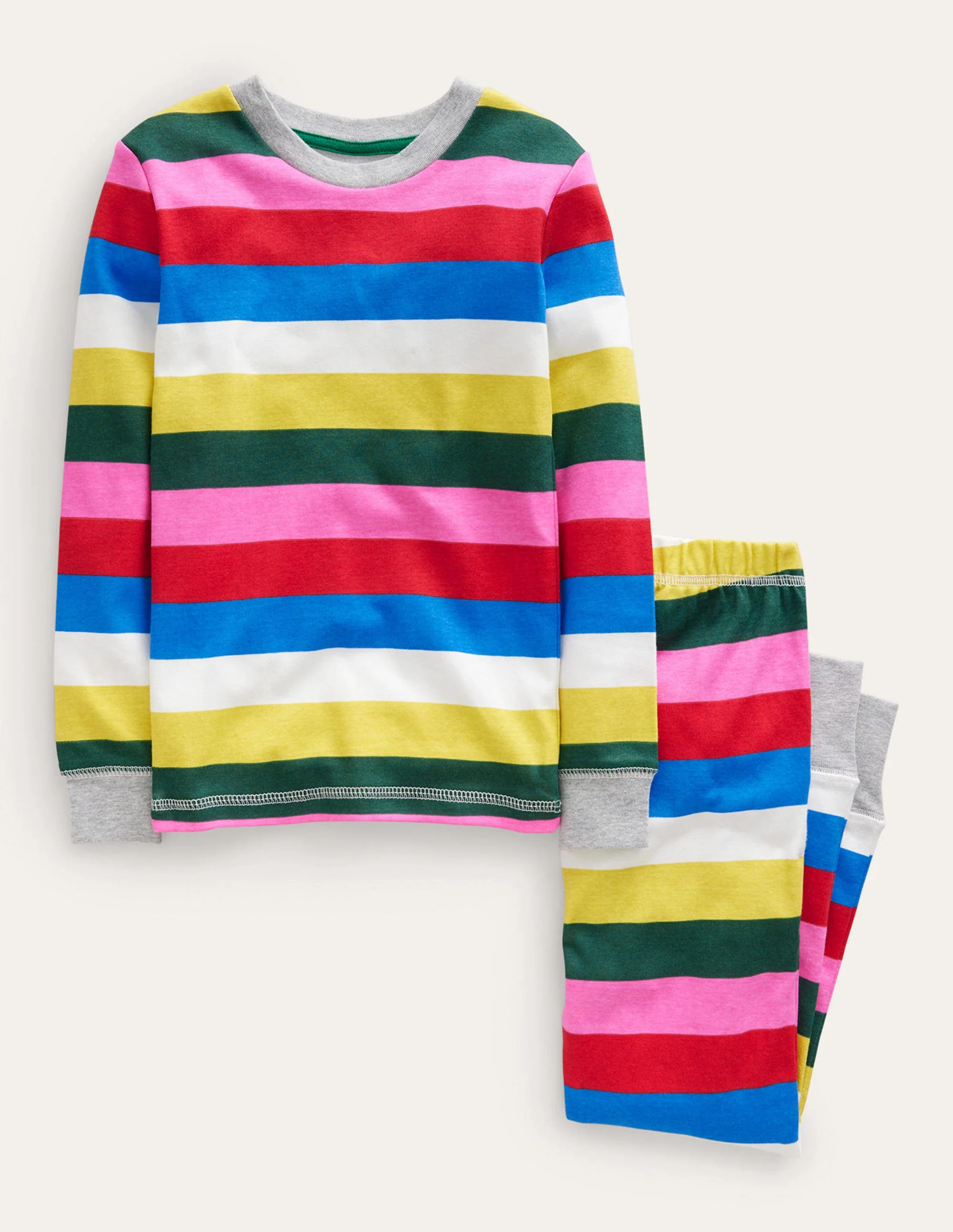 Snug Striped Long John Pyjamas-Multi