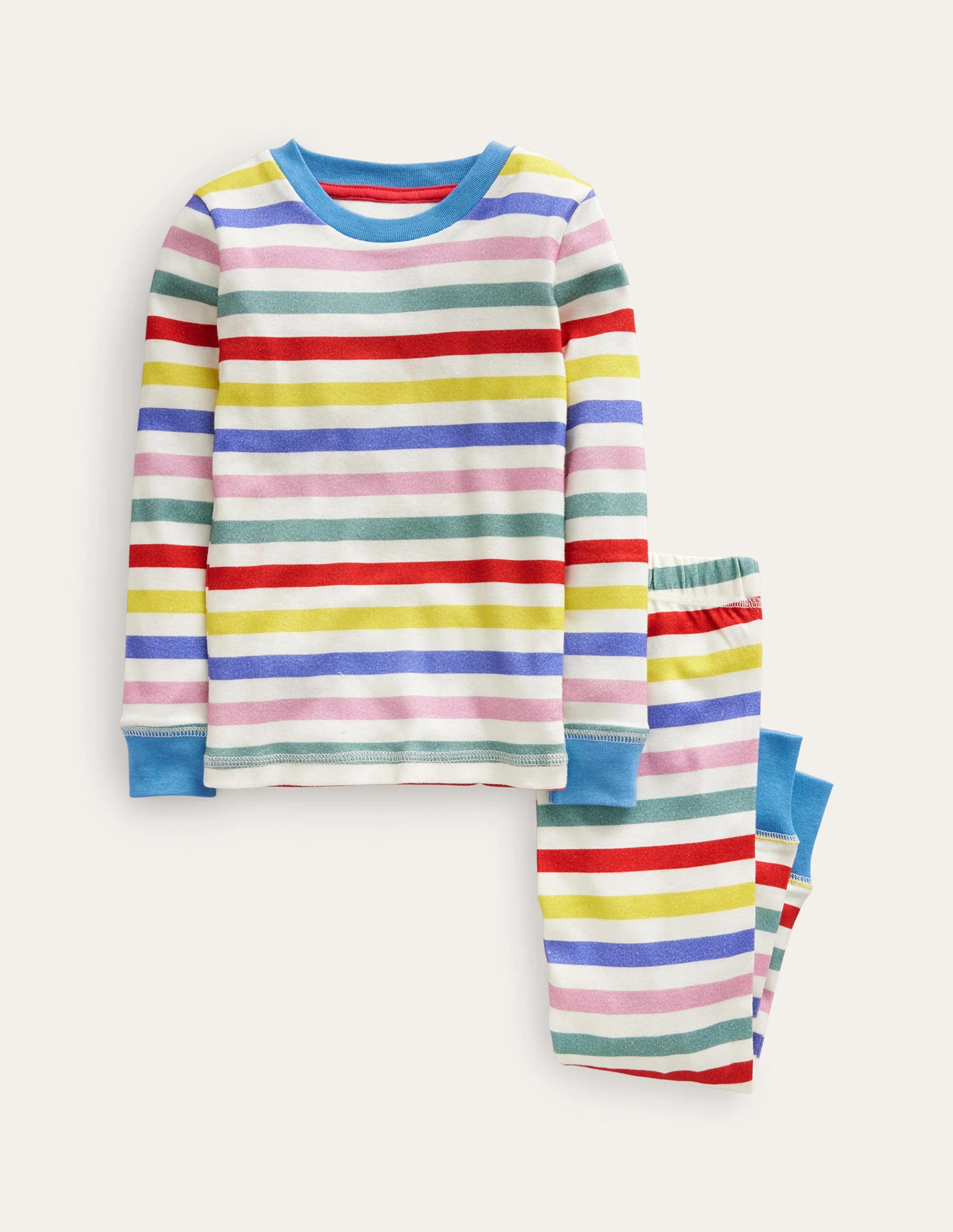 Snug Striped Long John Pyjamas-Multi Stripe