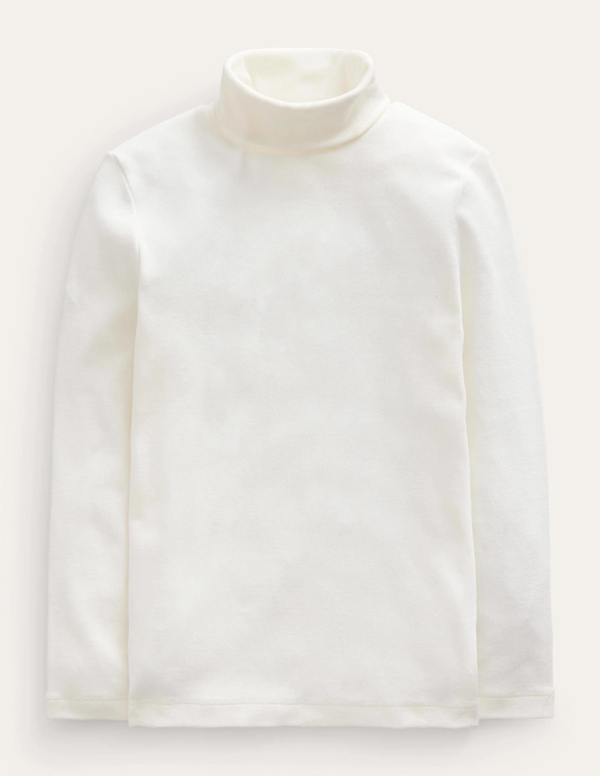 Super Soft Roll Neck Top-Ivory