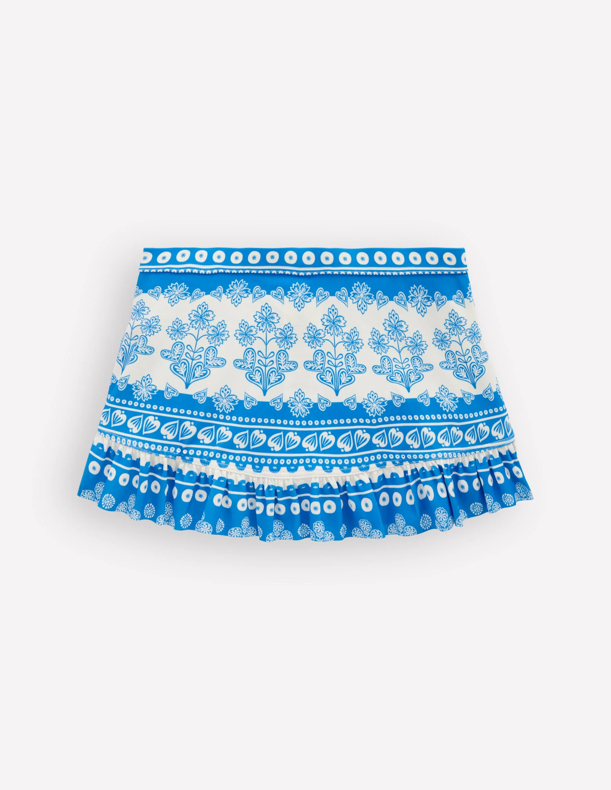 Swim Skirt-Azure Blue Woodblock - Image 2