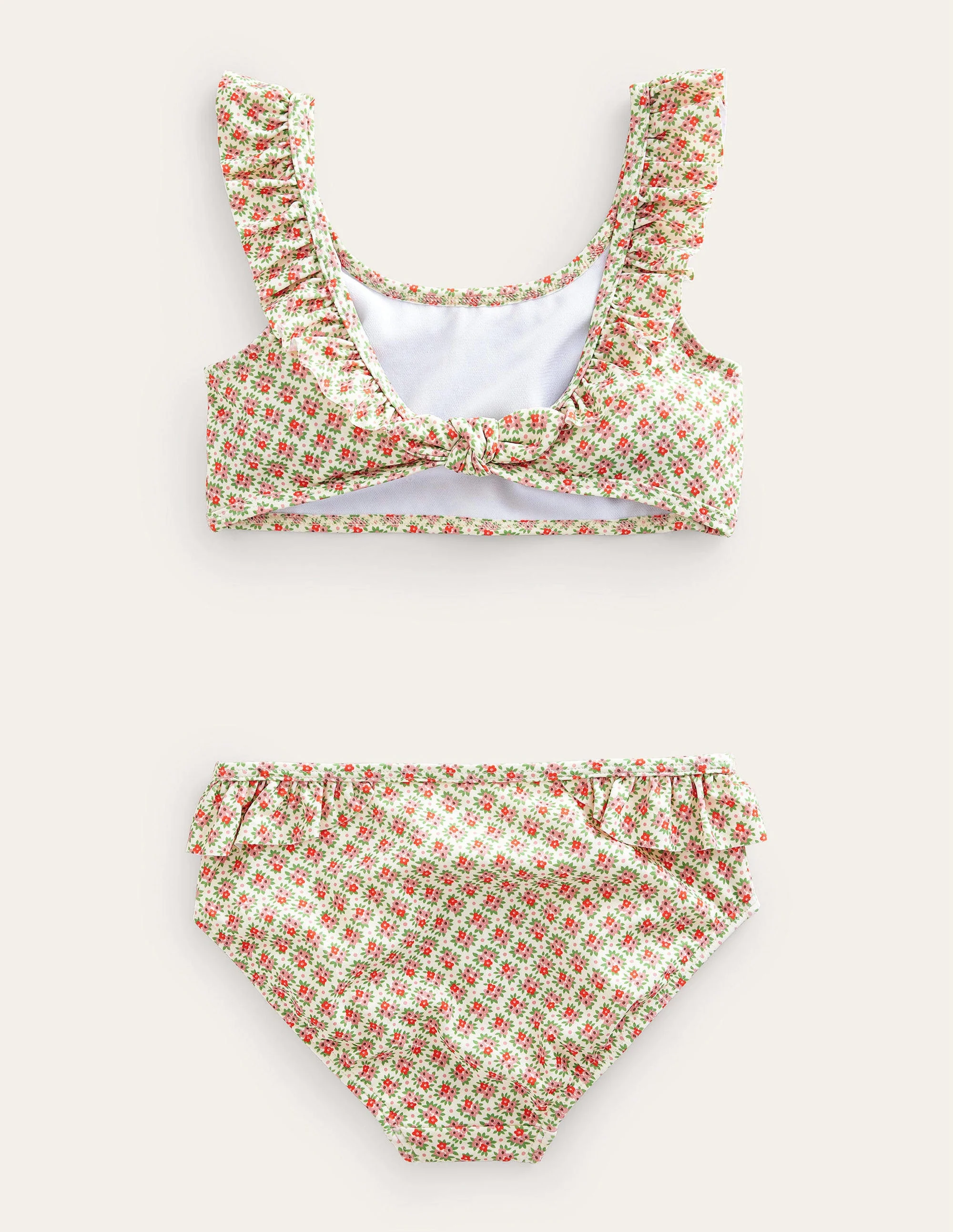 Tie Back Frilly Bikini-Vanilla Pod Micro Flower Bunch - Image 2