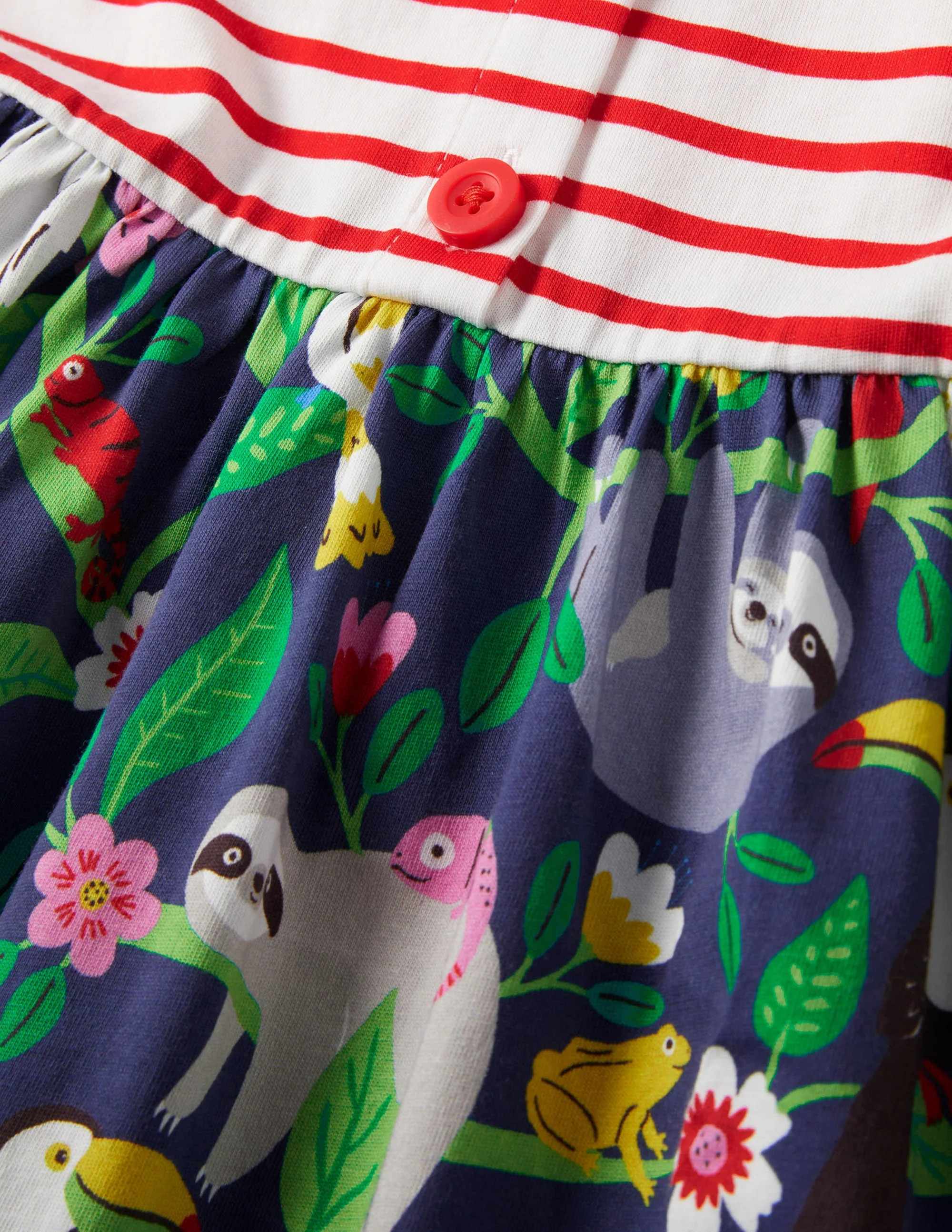 Tie Shoulder Hotchpotch Dress-Blue Wave Sloth - Image 3