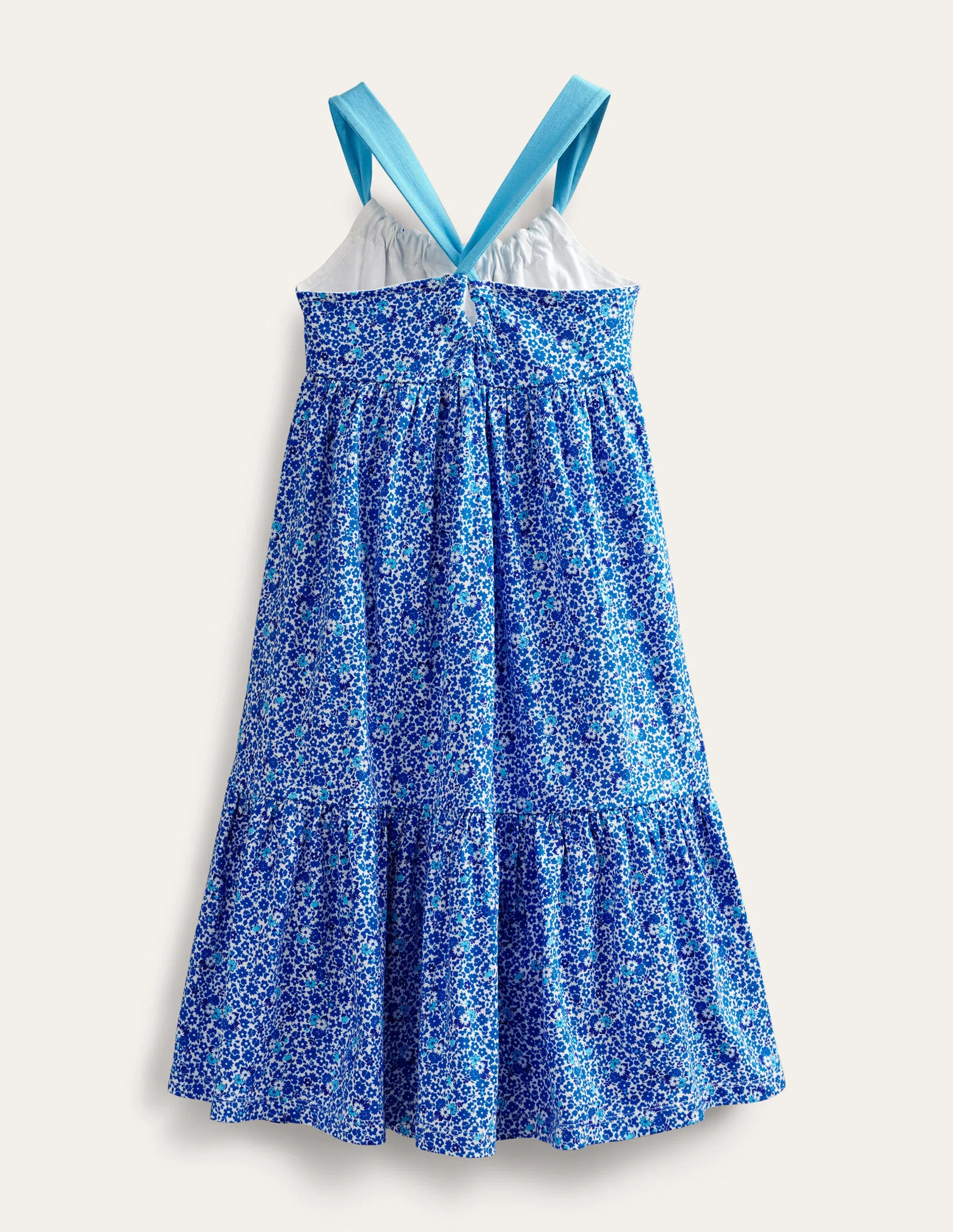 Tiered Jersey Maxi Dress-Cabana Blue Floral - Image 2