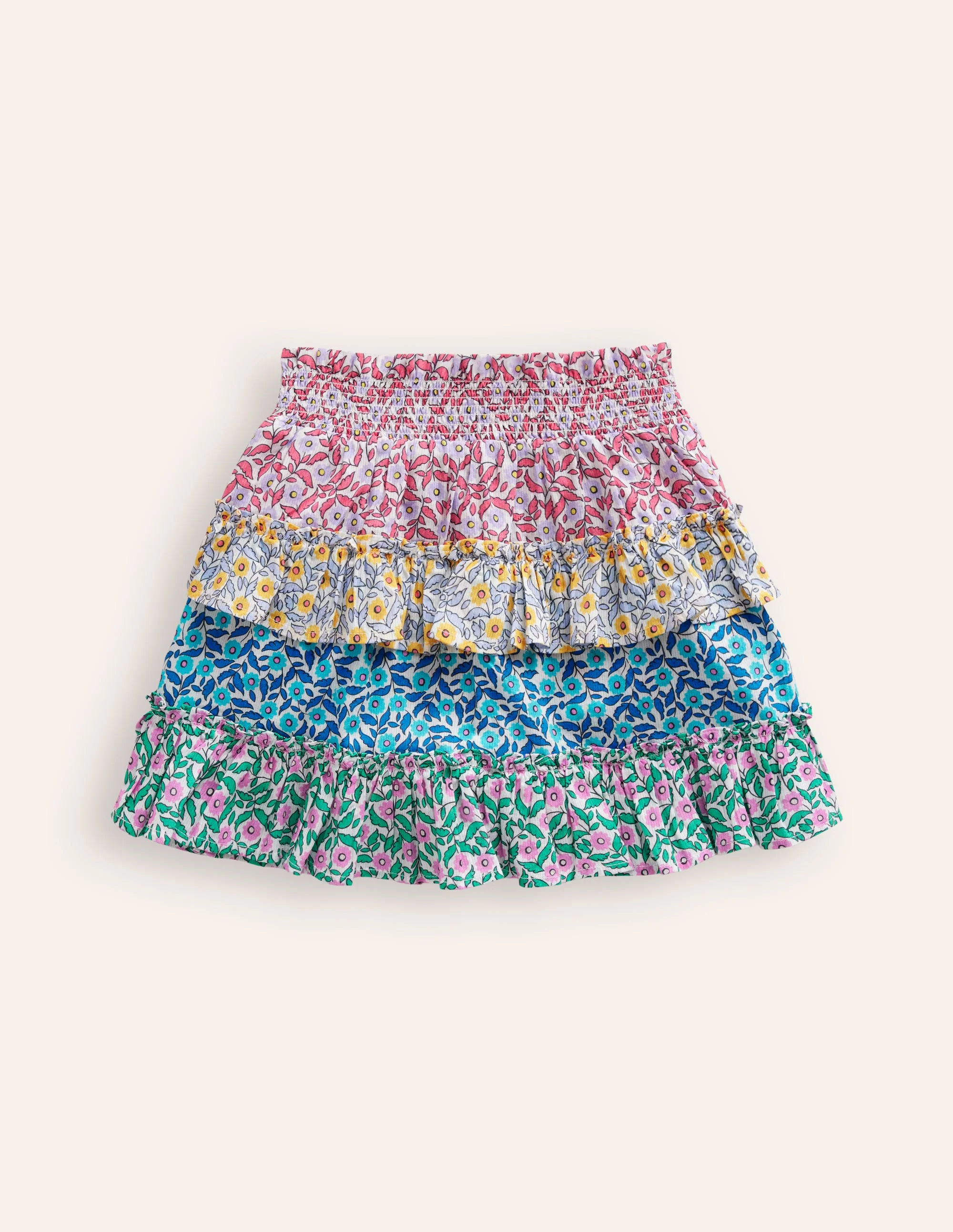 Tiered Printed Skort-Hotchpotch Floral - Image 2