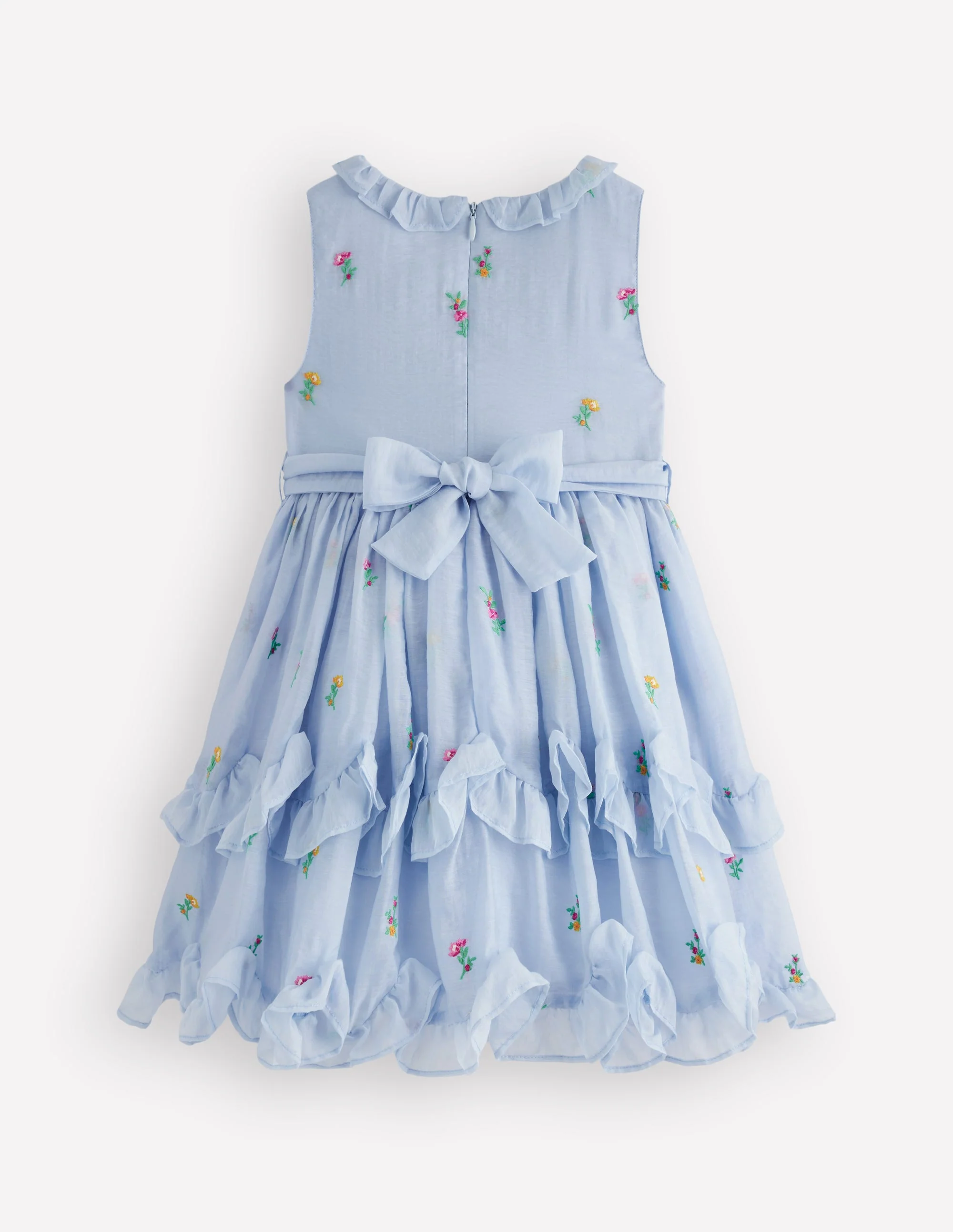 Tiered Ruffle Occasion Dress-Misty Blue - Image 2